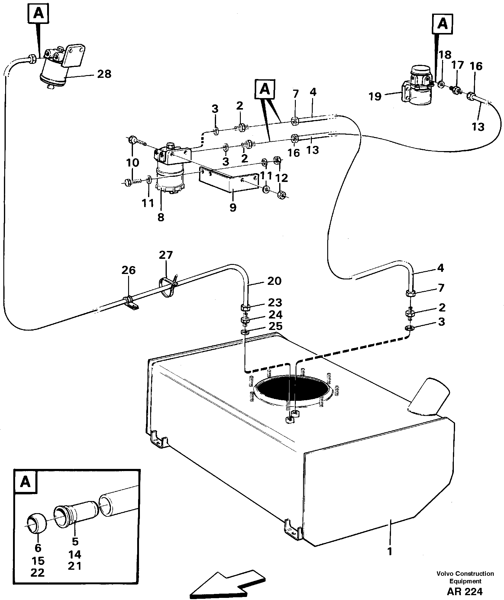 Fuel system: Fuel tank - fuel pump — volvo parts diagram