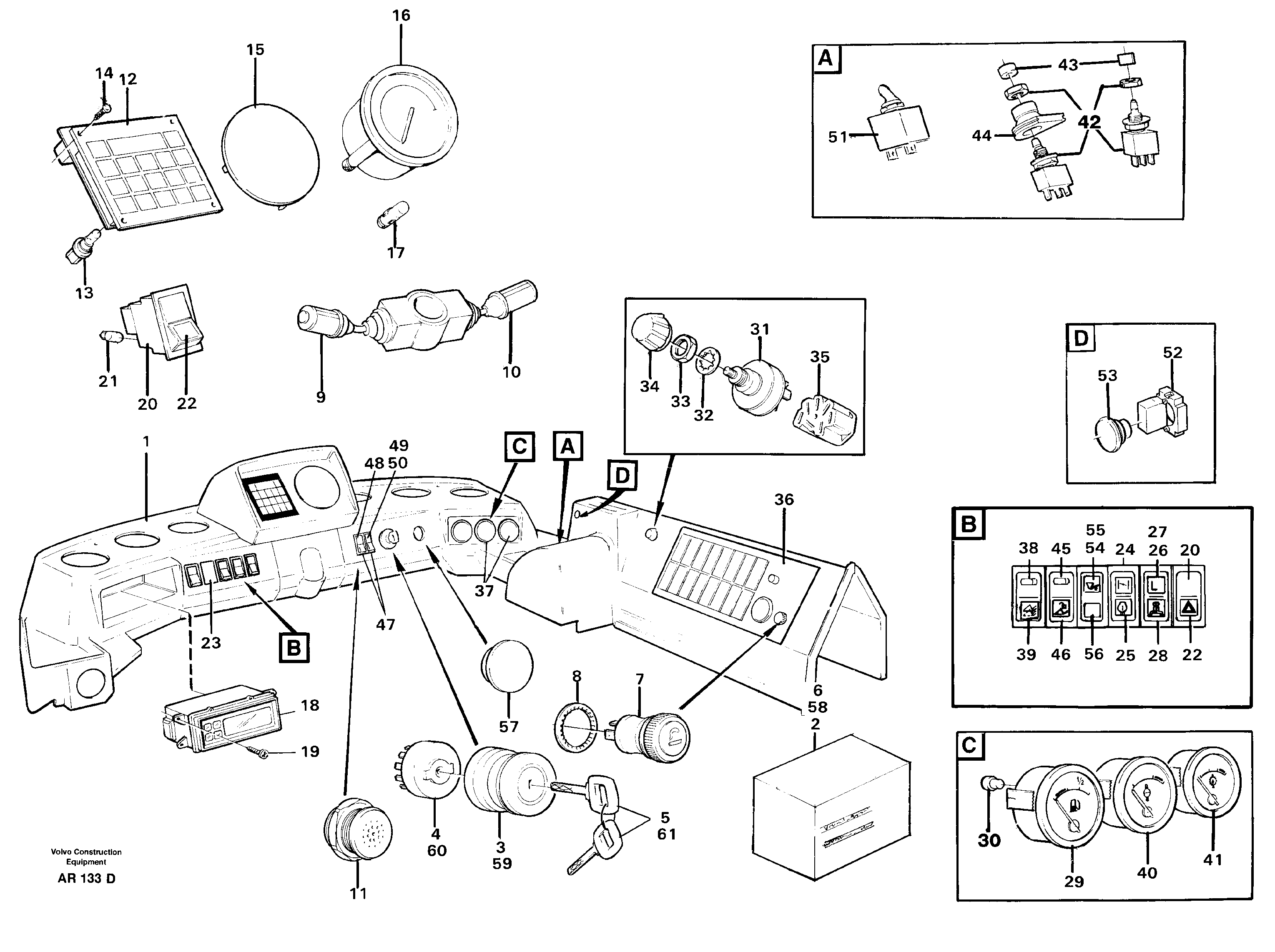 Instruments panel  33731 — volvo parts diagram