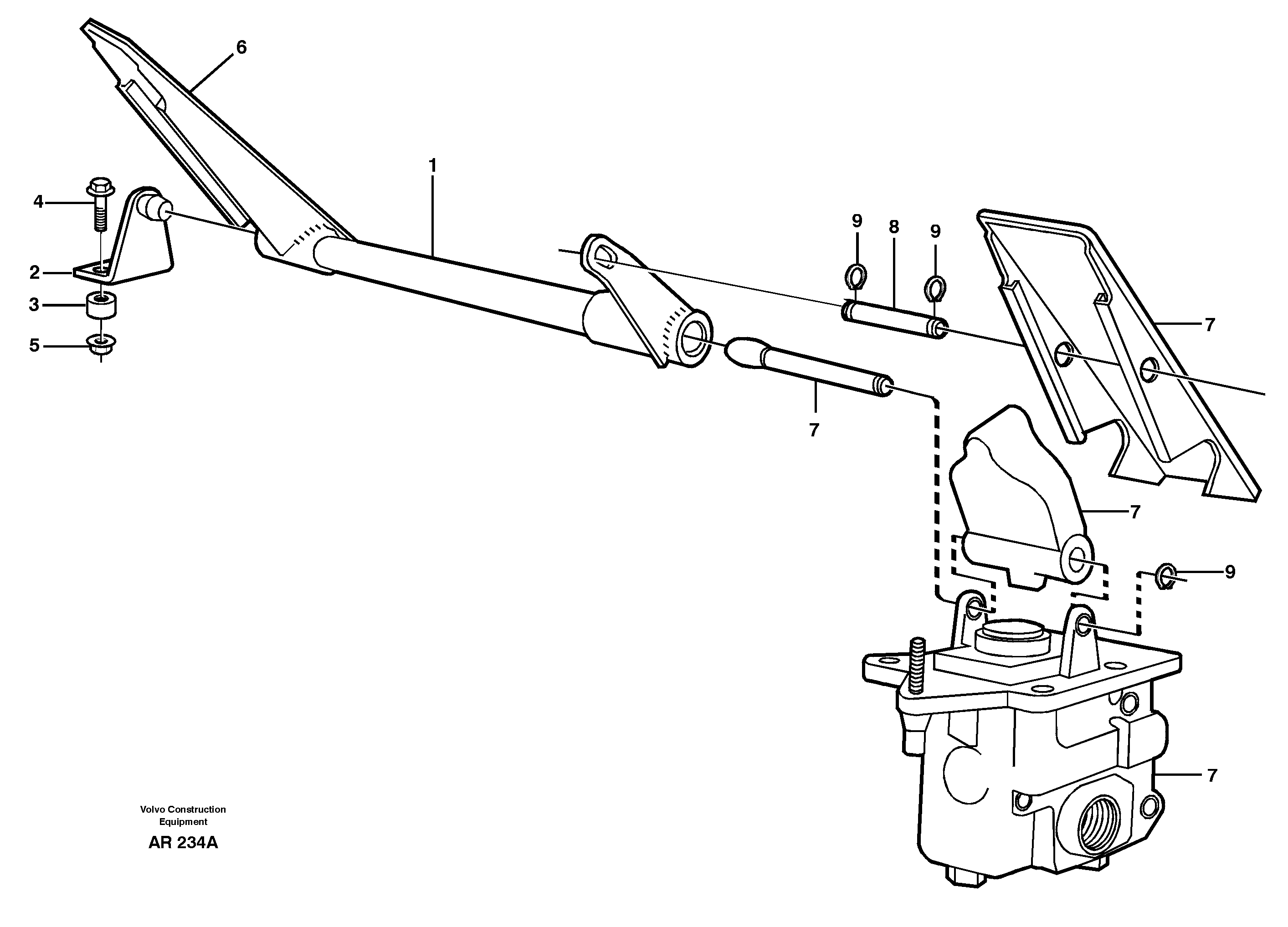 Dual brake pedals  92461 — volvo parts diagram