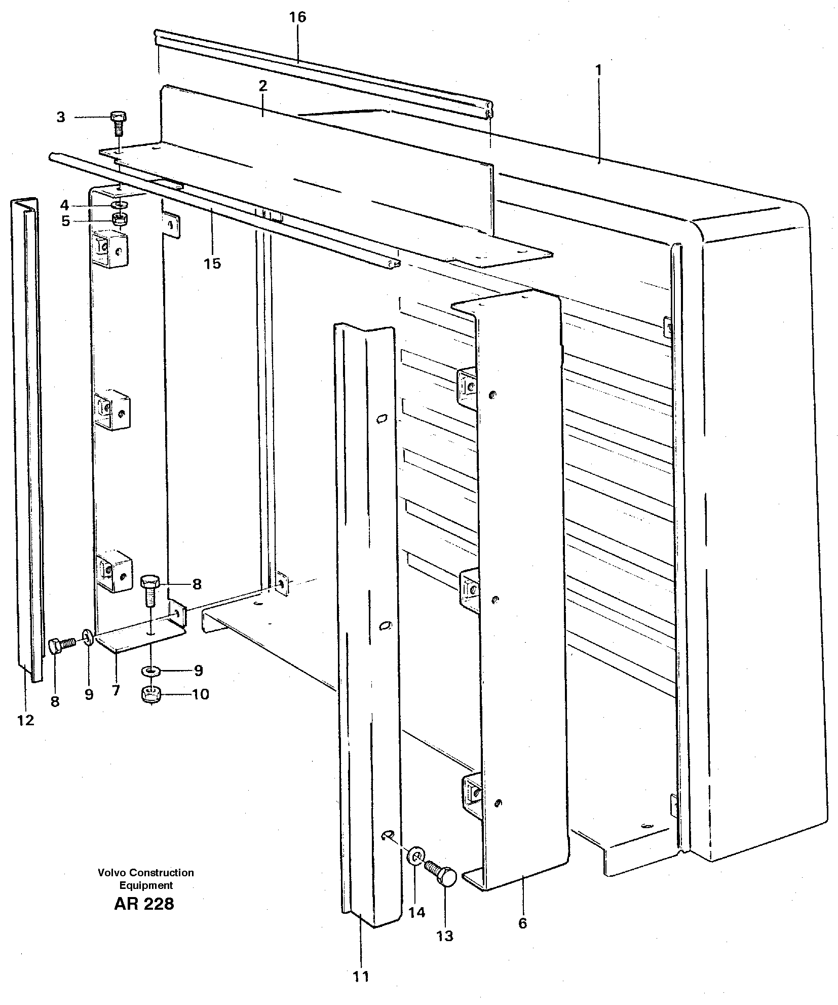 Protecting plates Radiator casing — volvo parts diagram