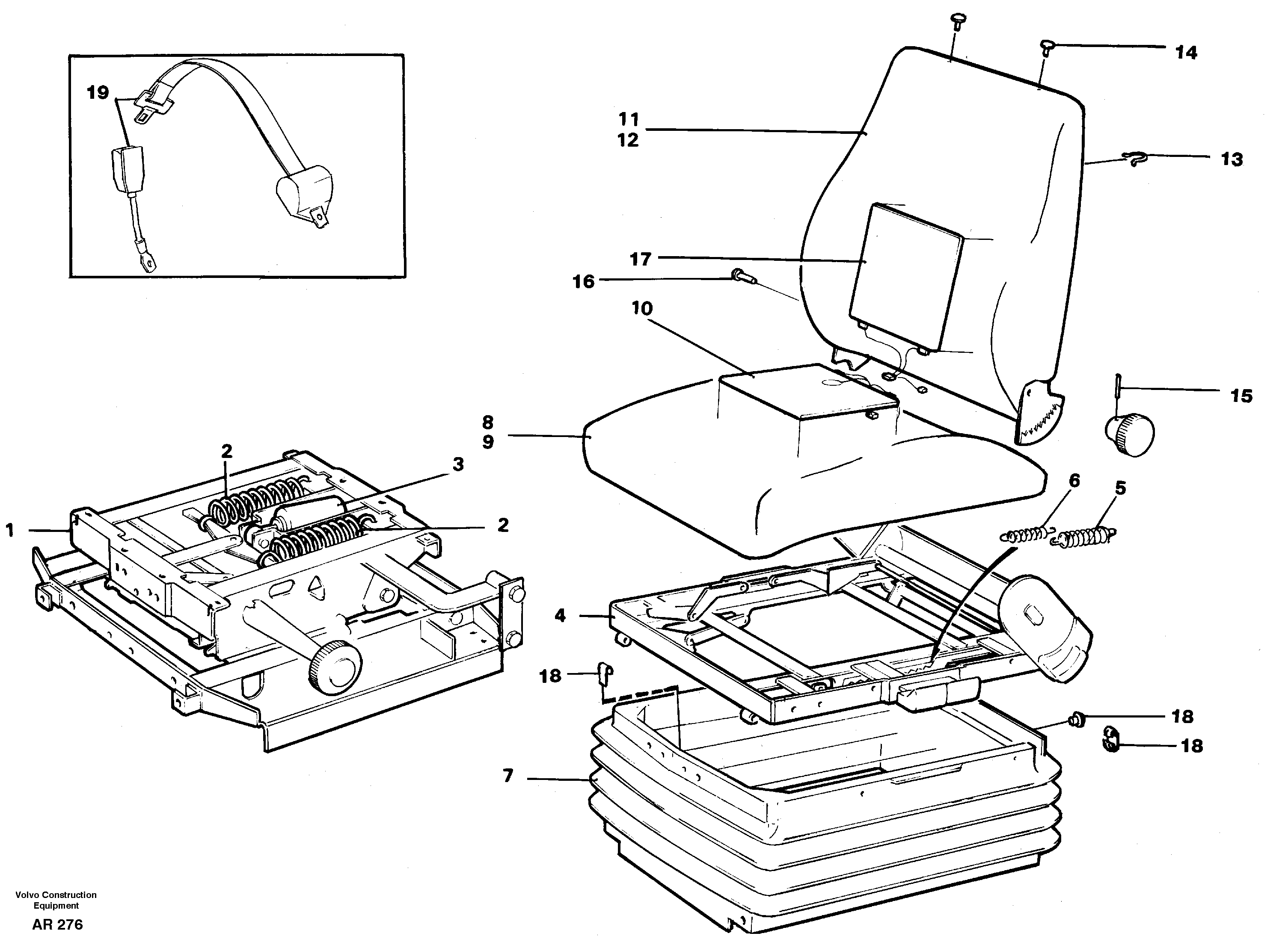 Operator seat Isri  94900, 94904 — volvo parts diagram
