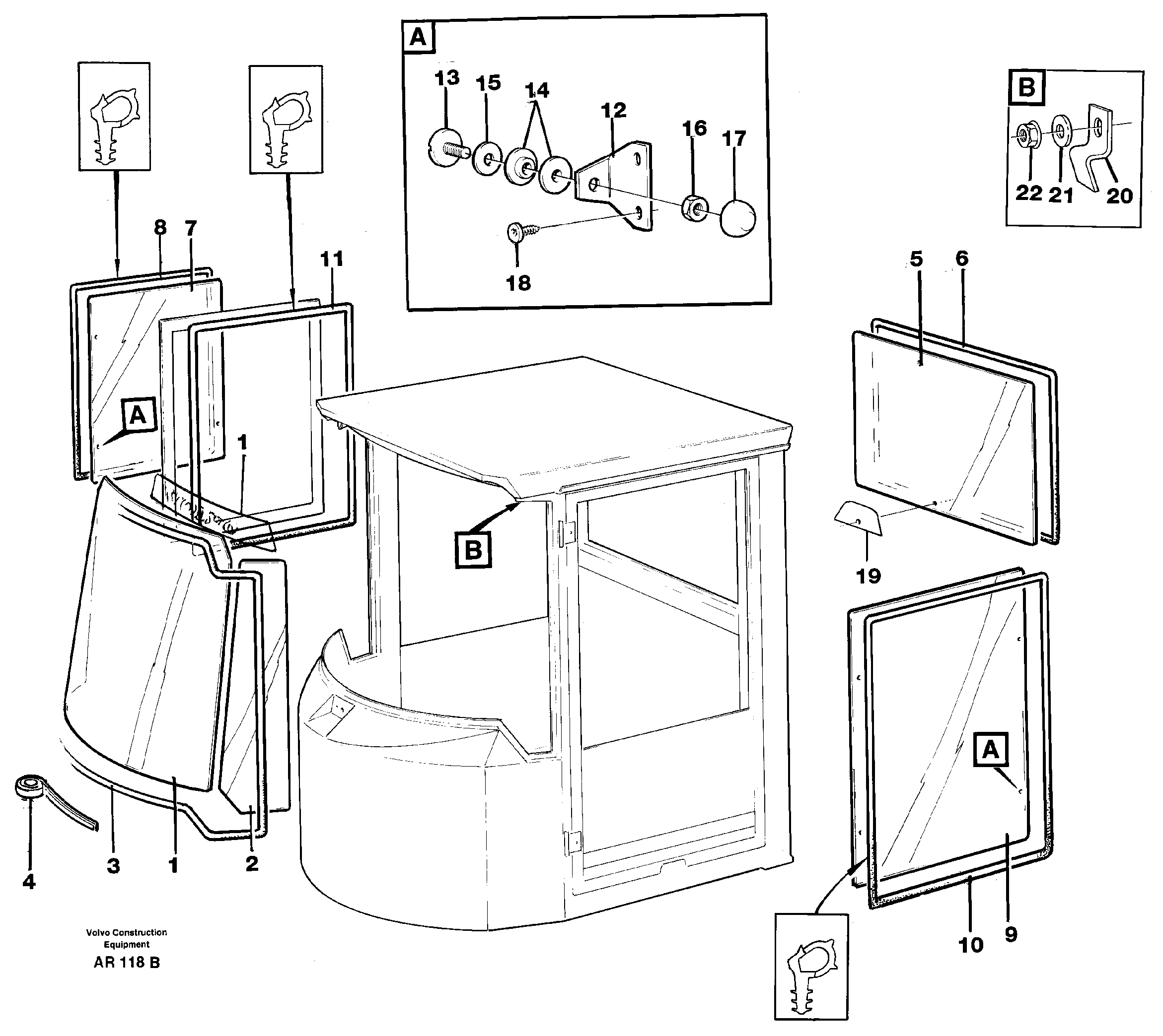 Glass panes — volvo parts diagram