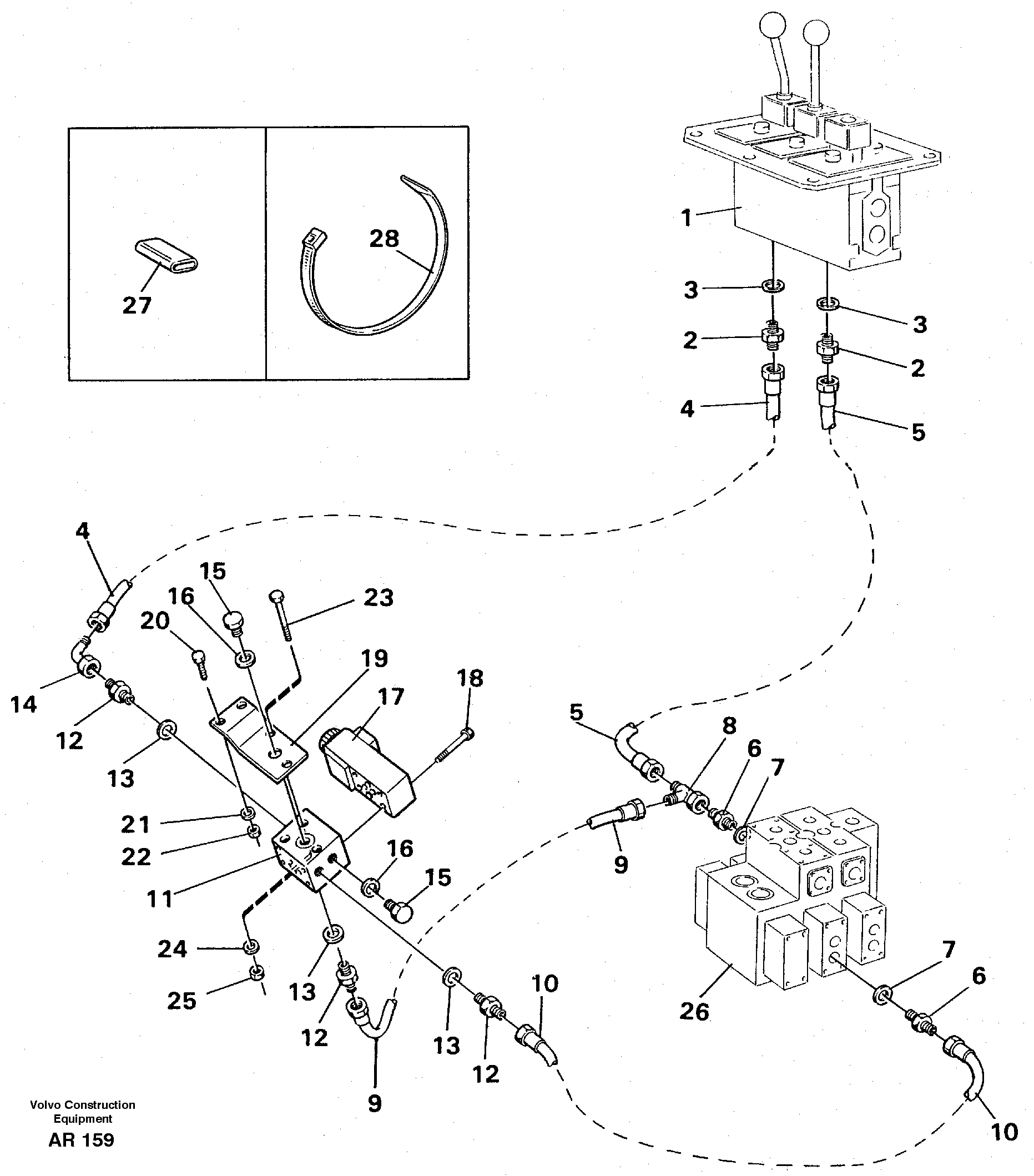 Servo system: Control lines Lifting — volvo parts diagram