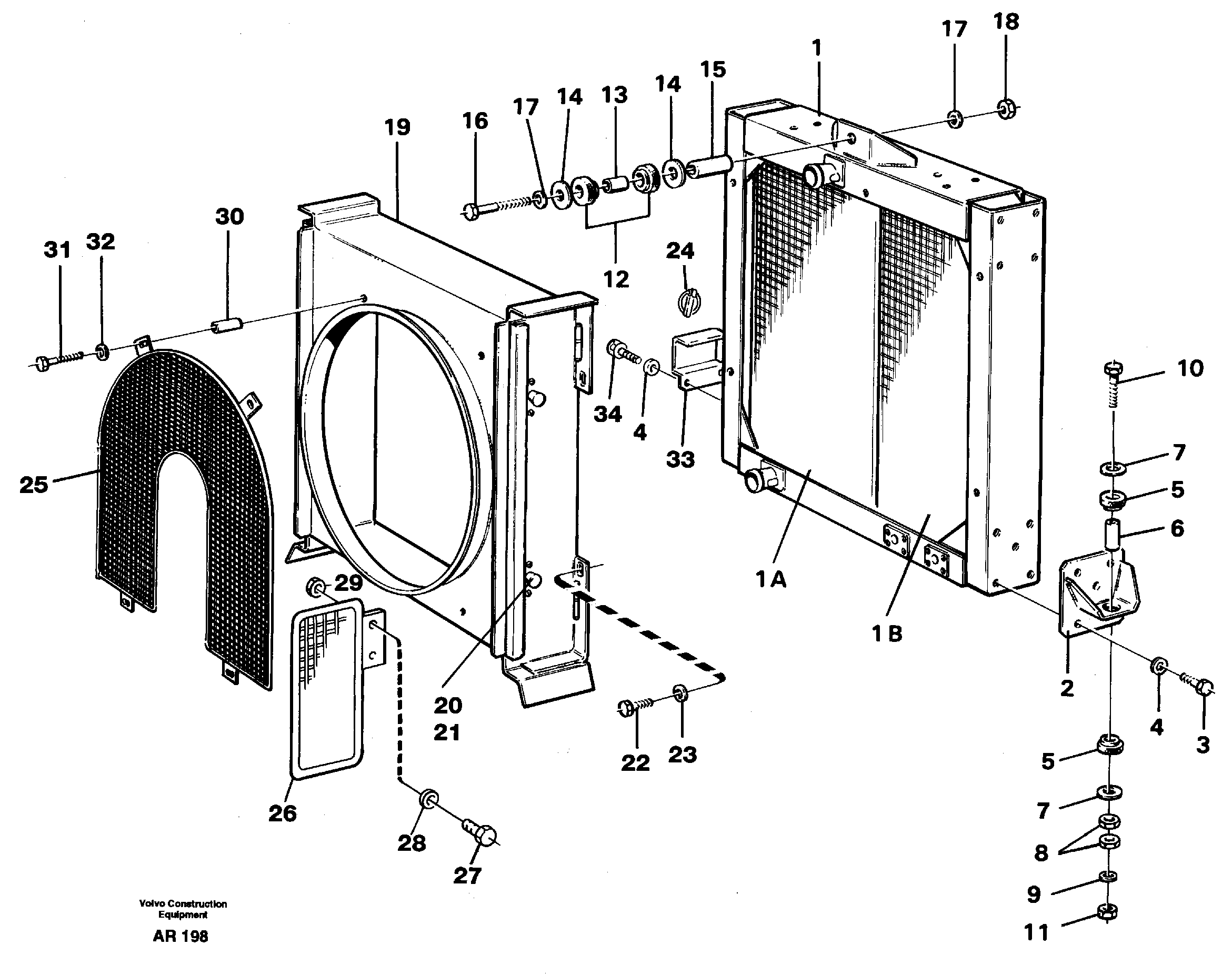 Radiator, fitting — volvo parts diagram