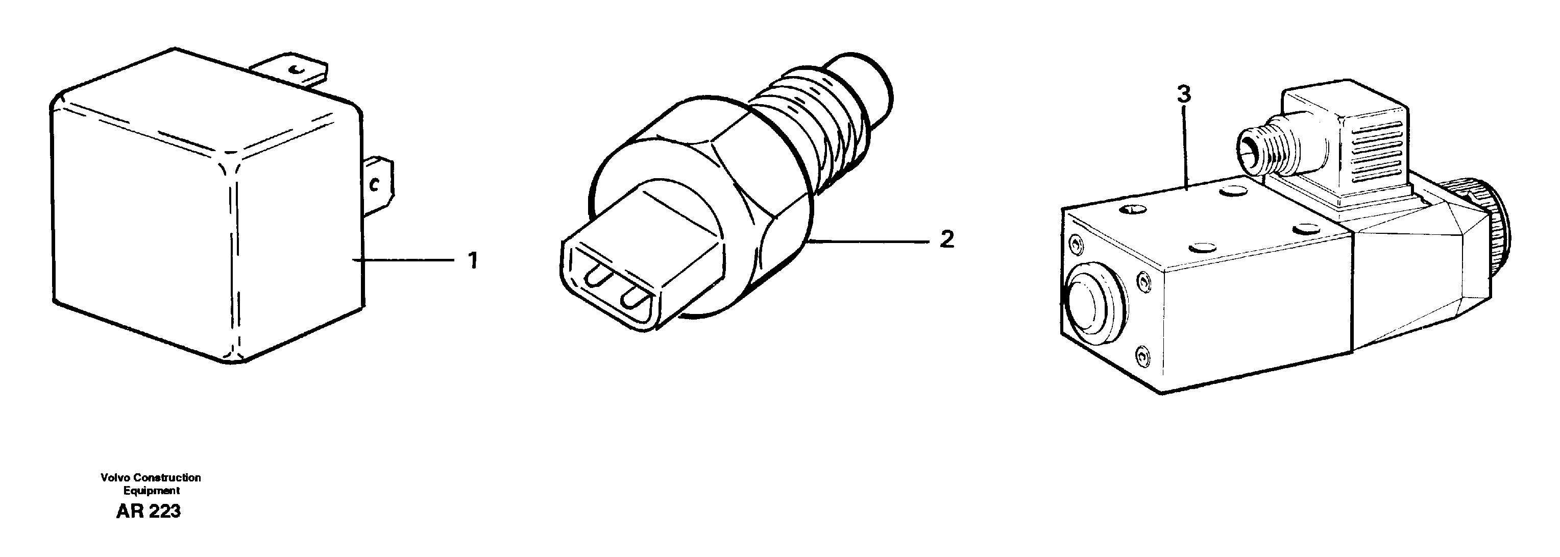 Relays, sensors and solenoid valves Reference list — volvo parts diagram