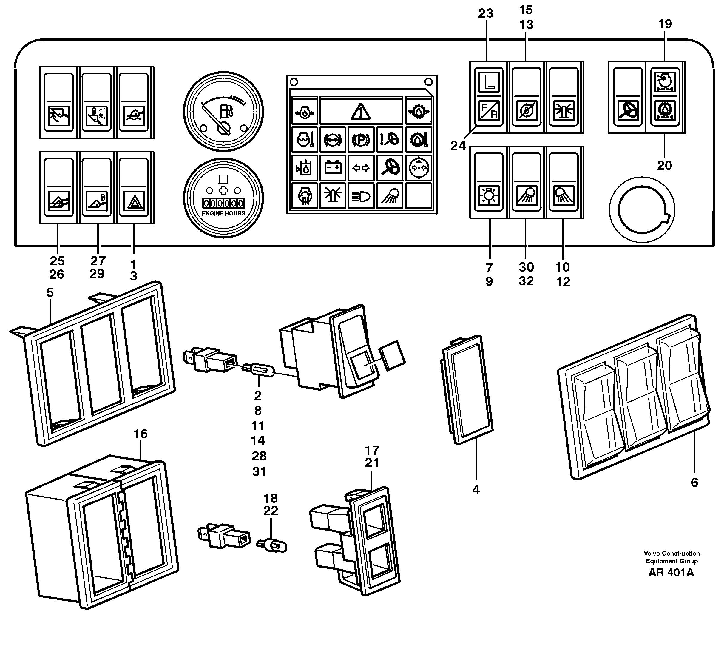 Switch panel  33748 — volvo parts diagram
