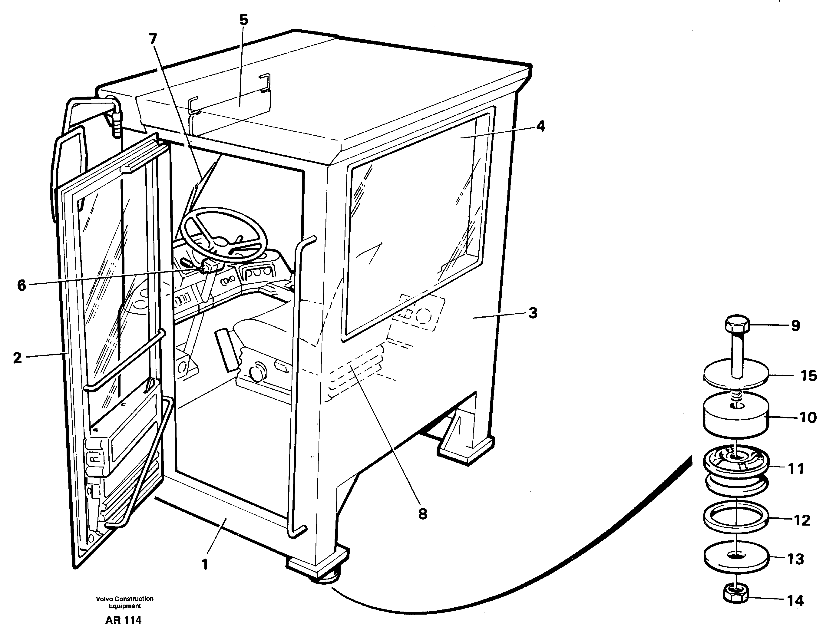 Operator's cab — volvo parts diagram