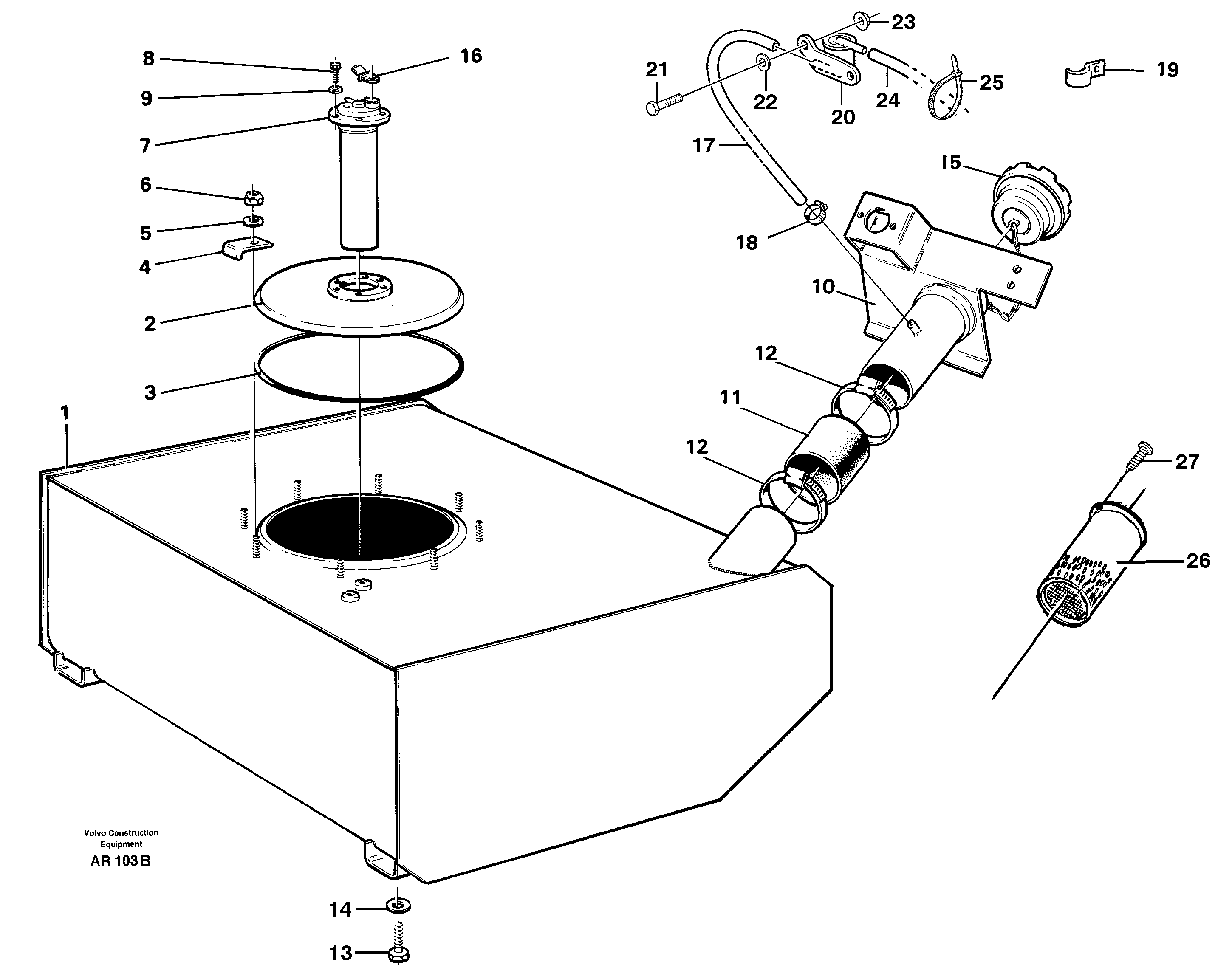 Fuel tank — volvo parts diagram