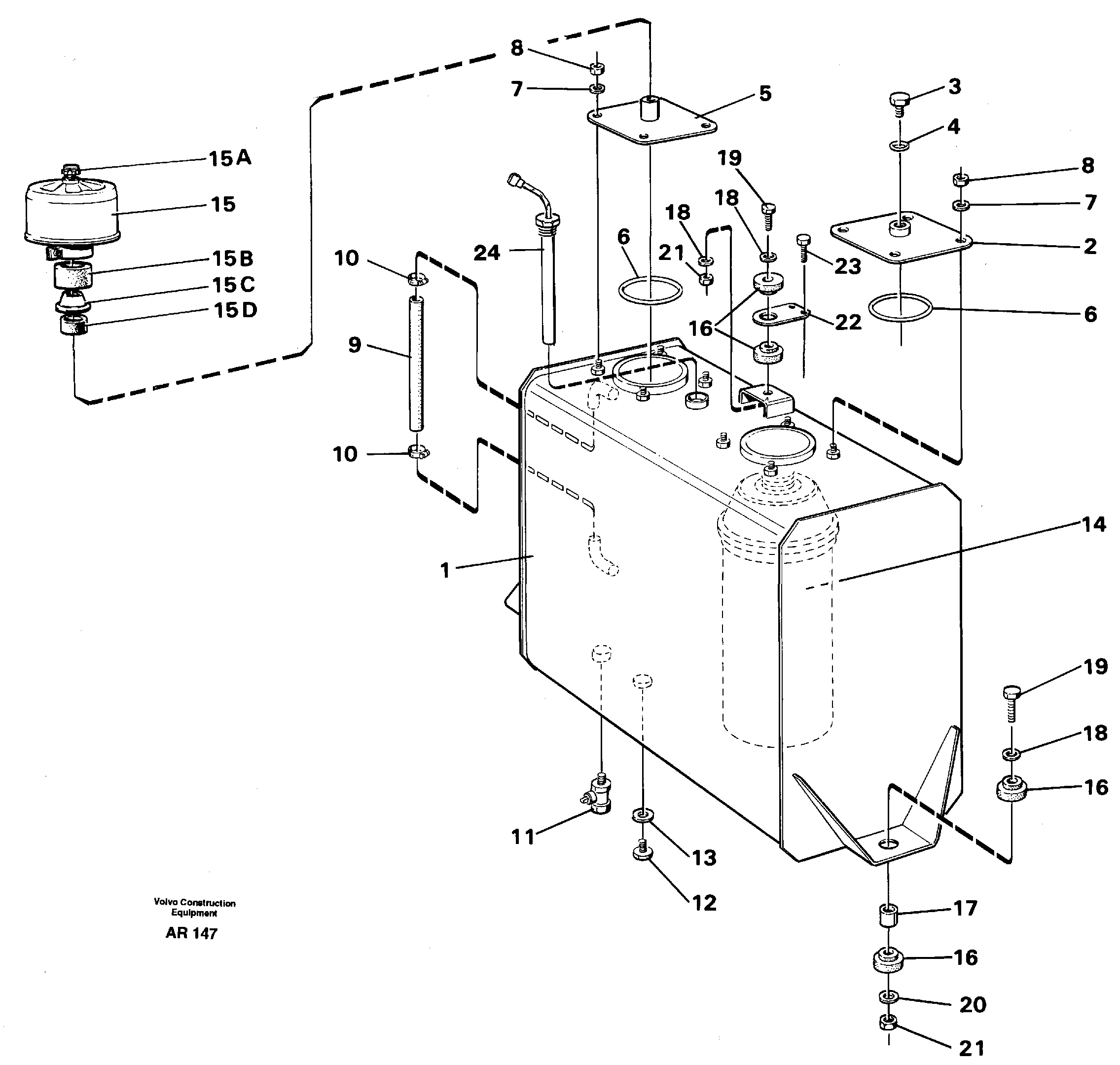 Hydraulic oil tank — volvo parts diagram