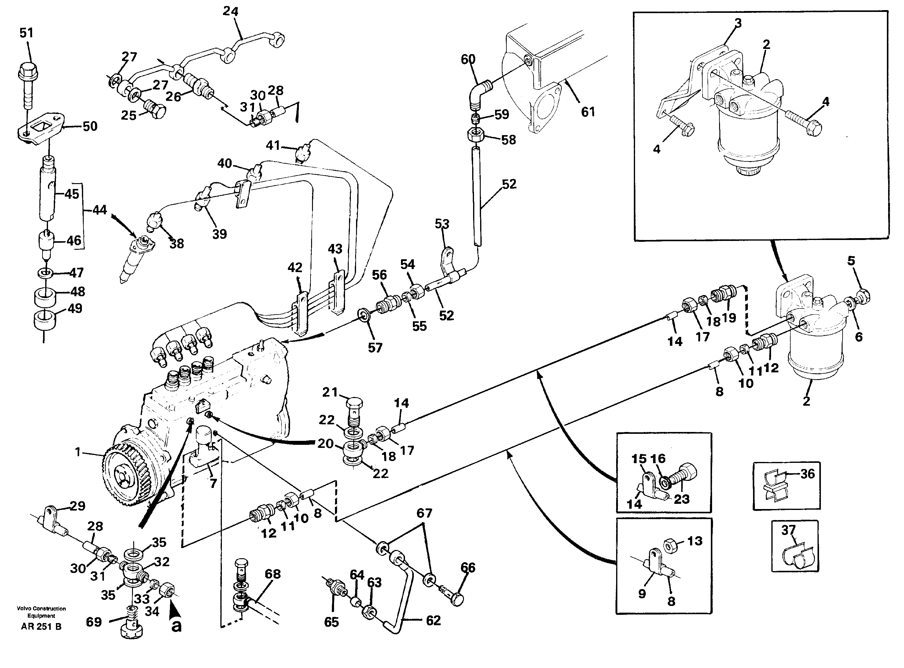 Fuel system, Fuel pump - fuel inject.-injector  TD 40 KAE — volvo parts diagram