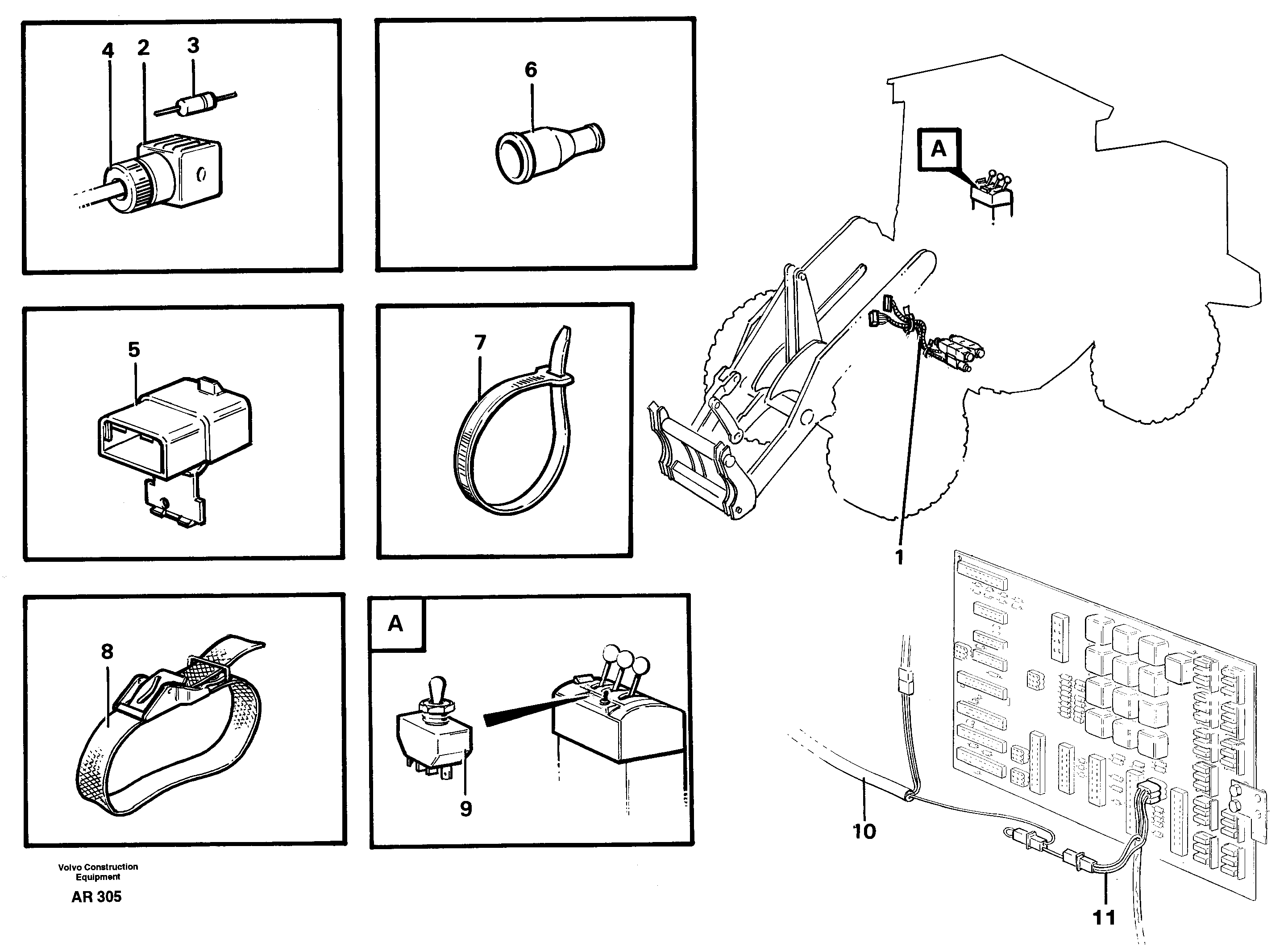 Cable harness. 4:th function. Pressure draining  94878 — volvo parts diagram