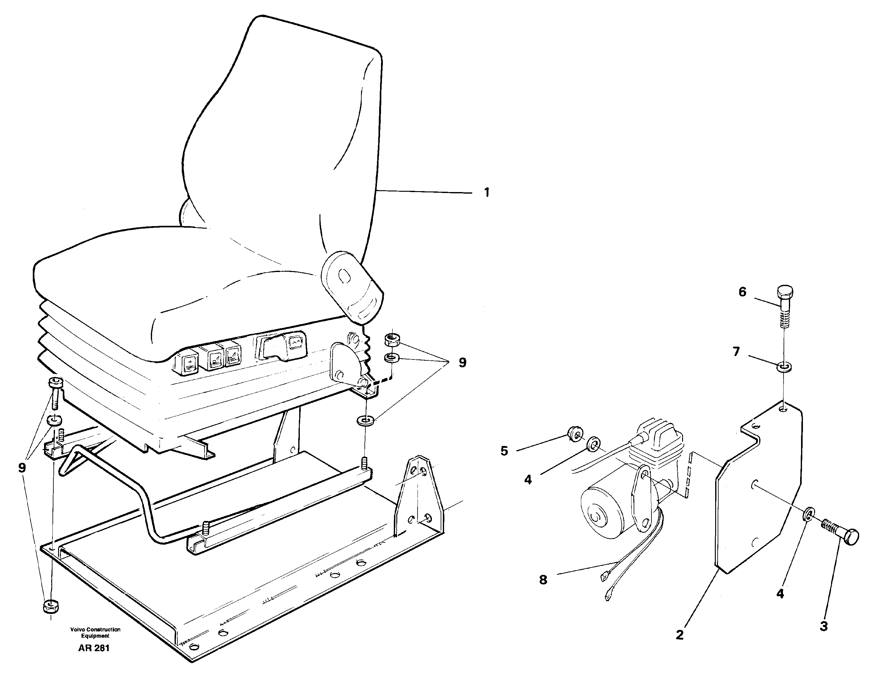 Driver's seat, air suspensioned Isri  94906 — volvo parts diagram