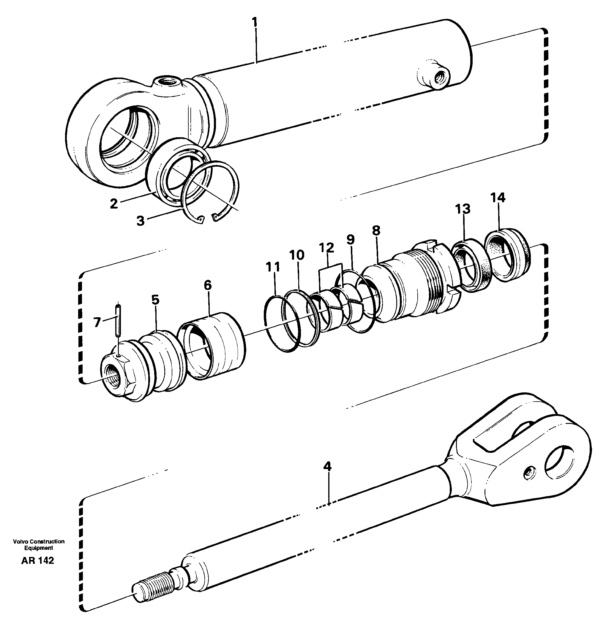 Hydraulic cylinder — volvo parts diagram