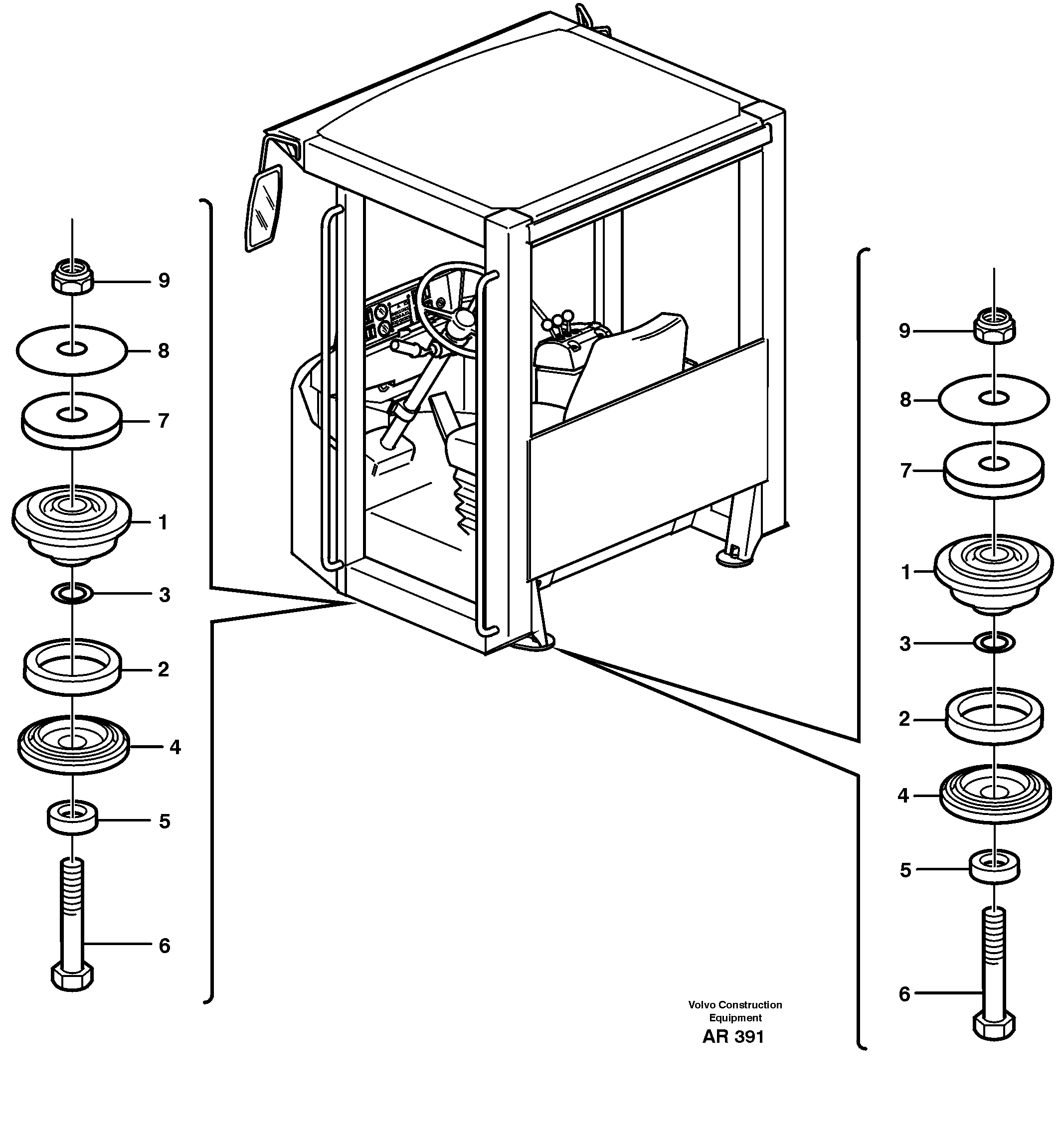 Cab mounting block  33747 — volvo parts diagram
