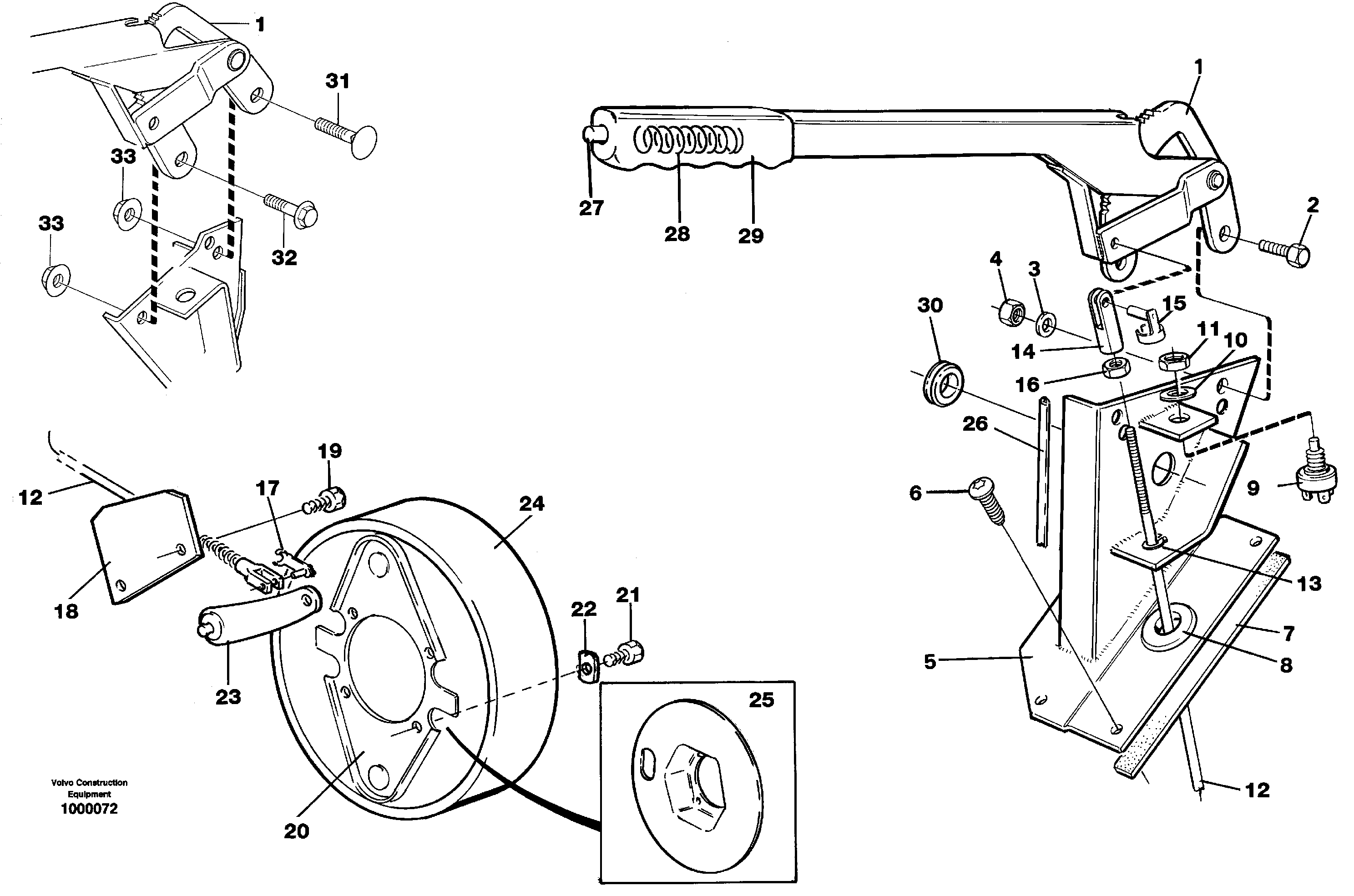 Hand brake  33730 33731 — volvo parts diagram