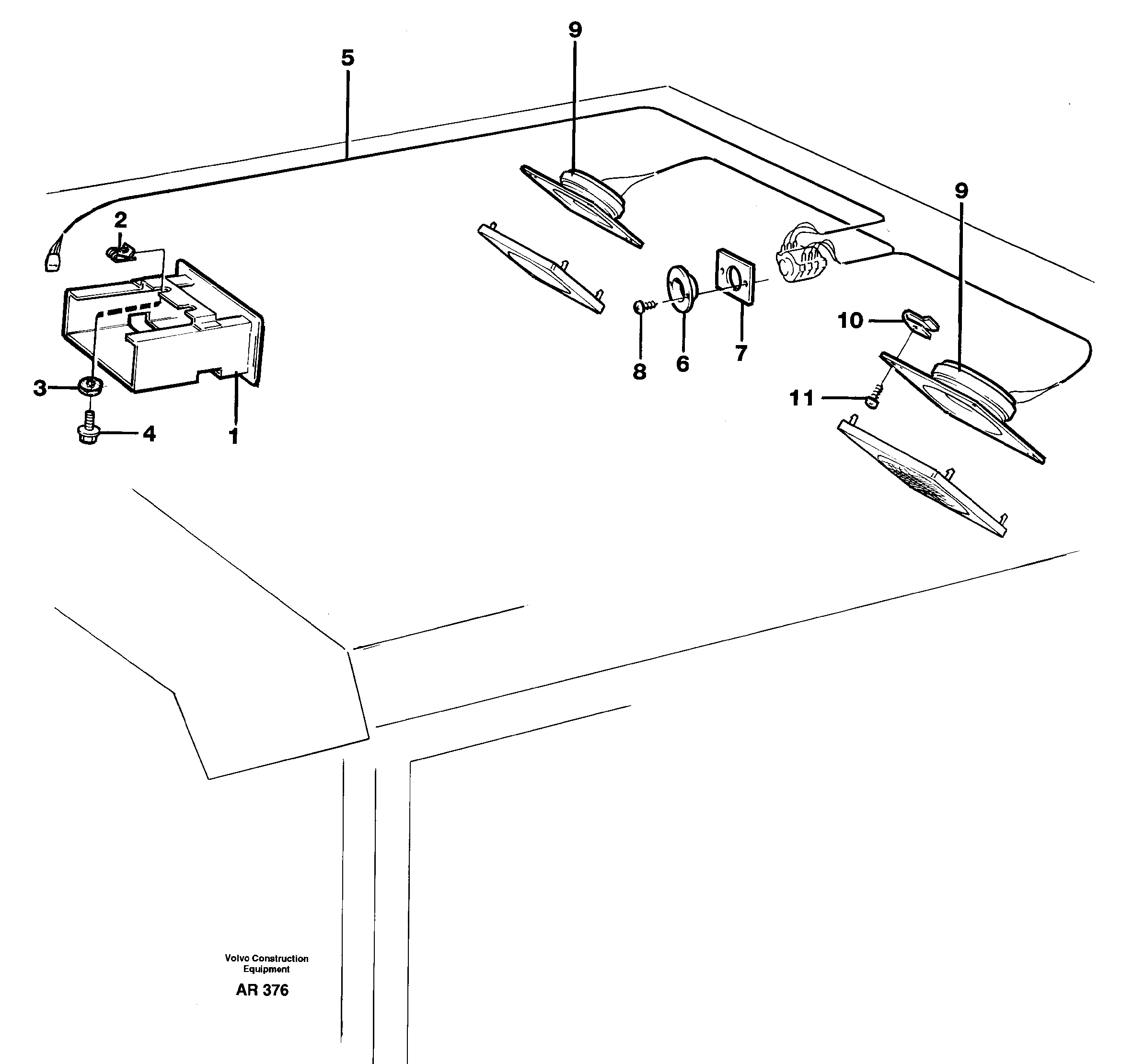 Radio bracket  92462 — volvo parts diagram