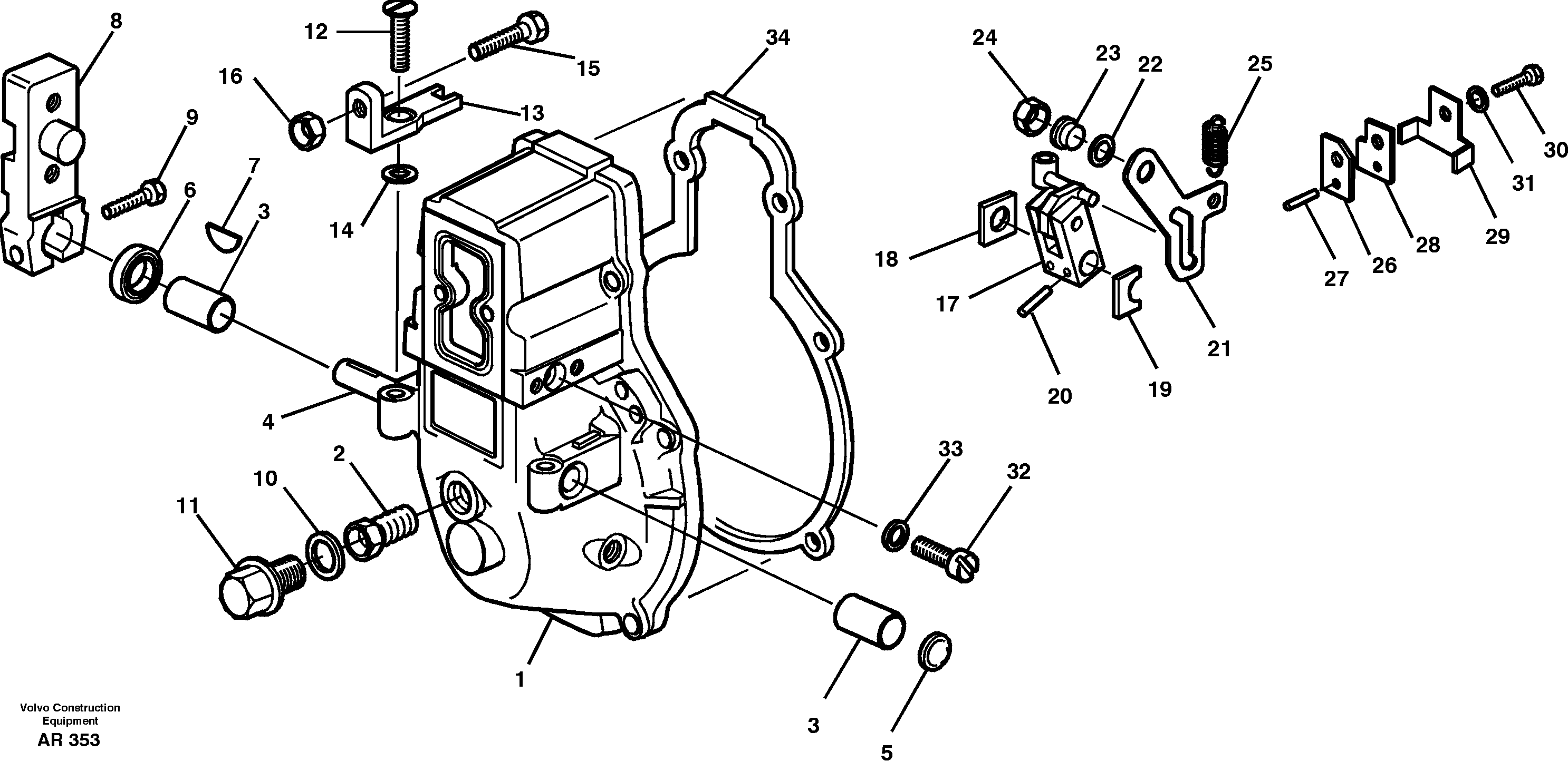 Regulator cover — volvo parts diagram