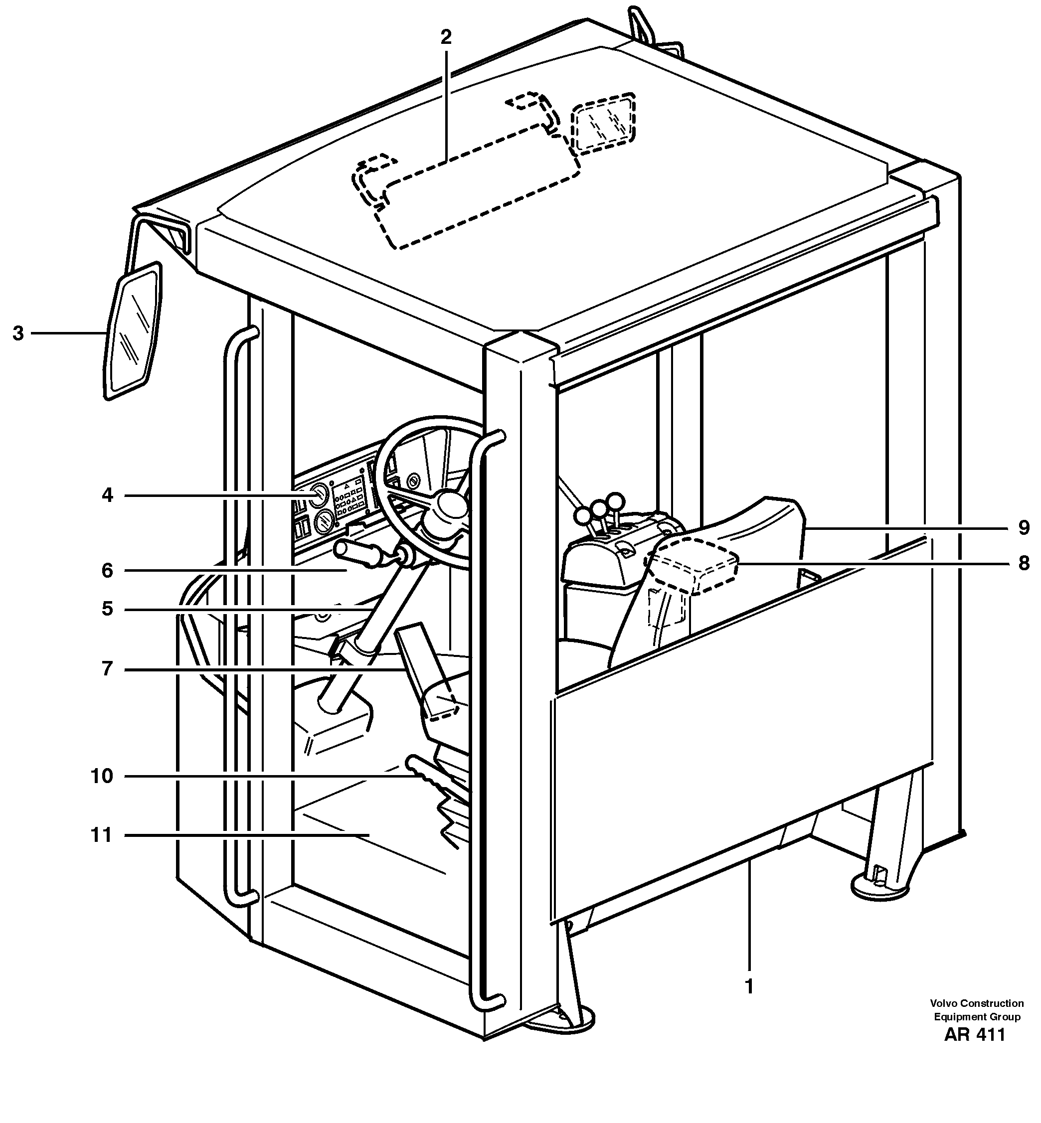 Operator's cab  33748 — volvo parts diagram