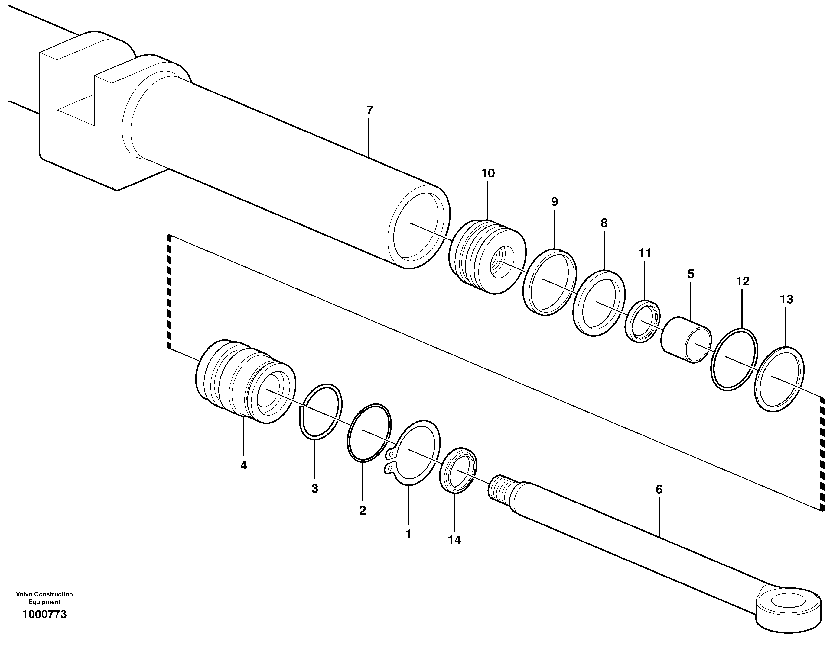 Hydraulic cylinder — volvo parts diagram