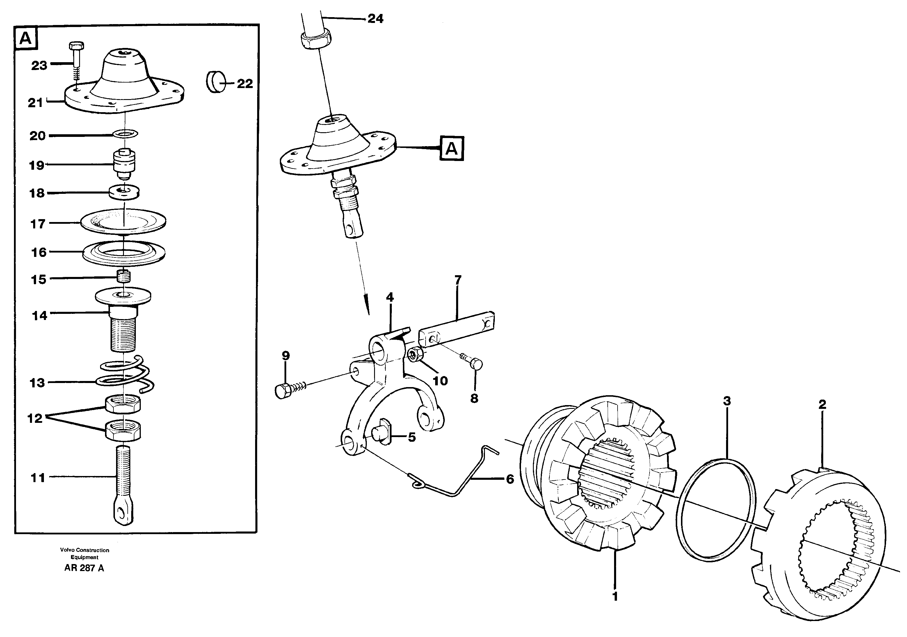 Differential lock  92147, 94644  (23836) — volvo parts diagram