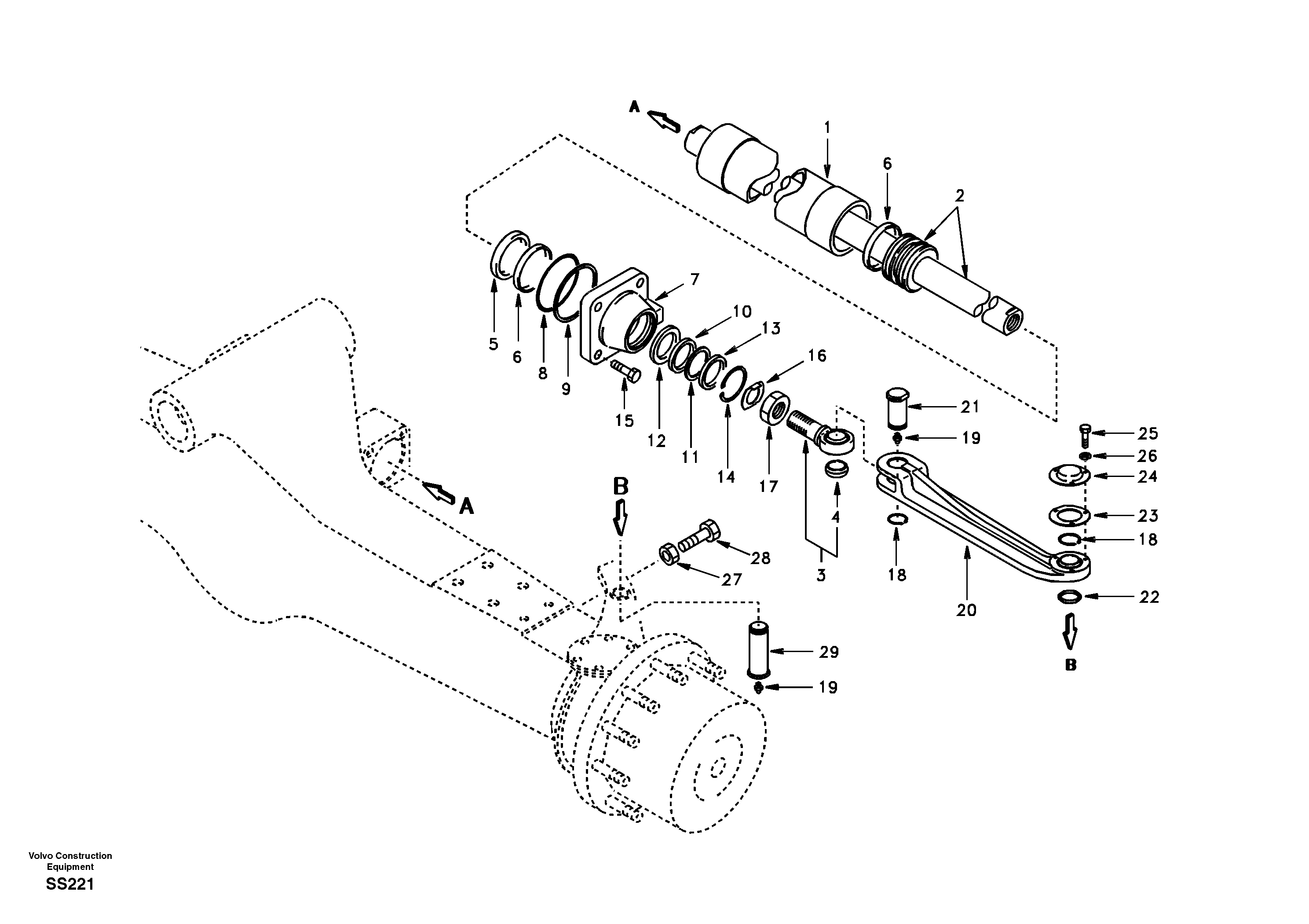 Steering cylinder — volvo parts diagram