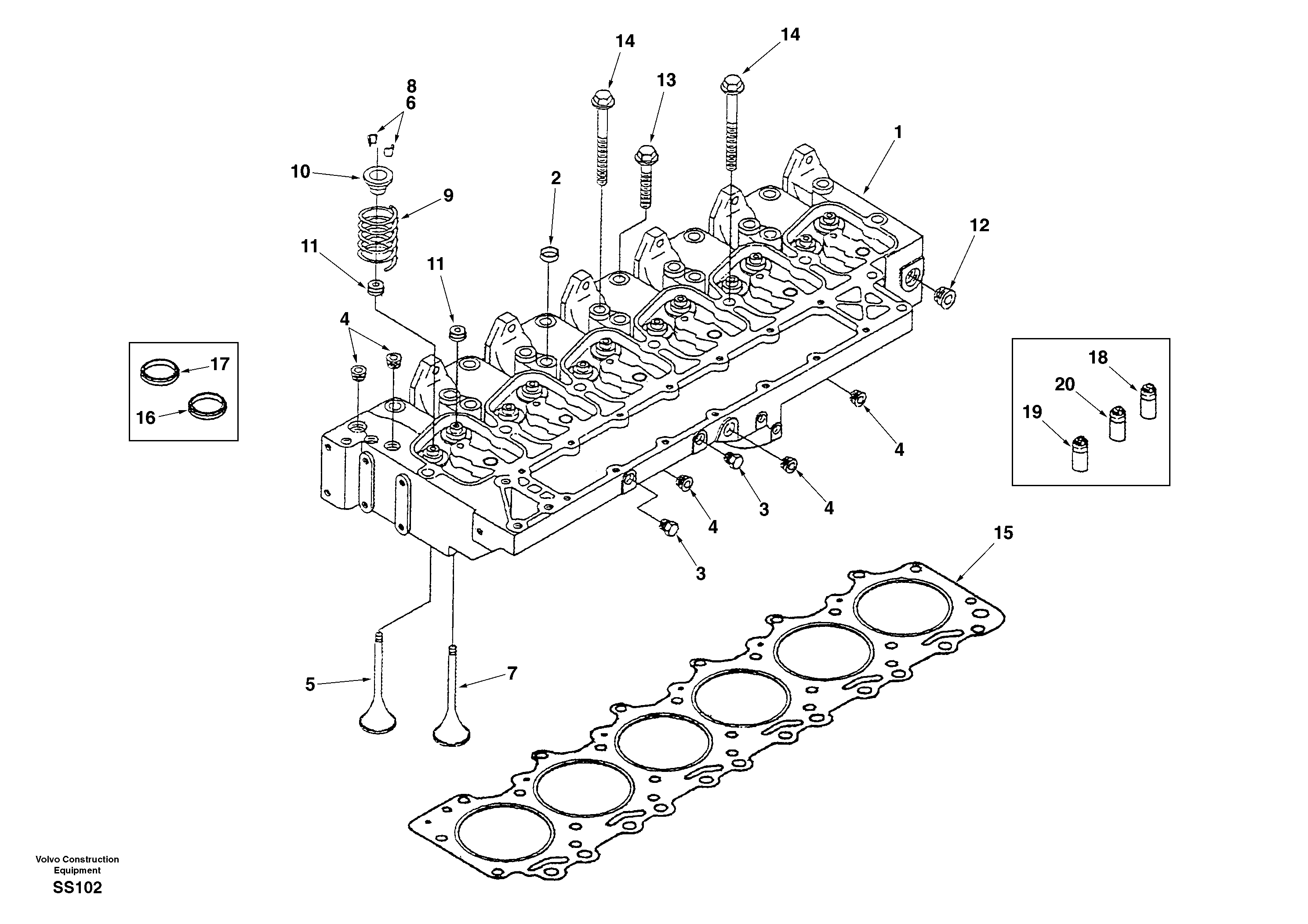Cylinder head — volvo parts diagram