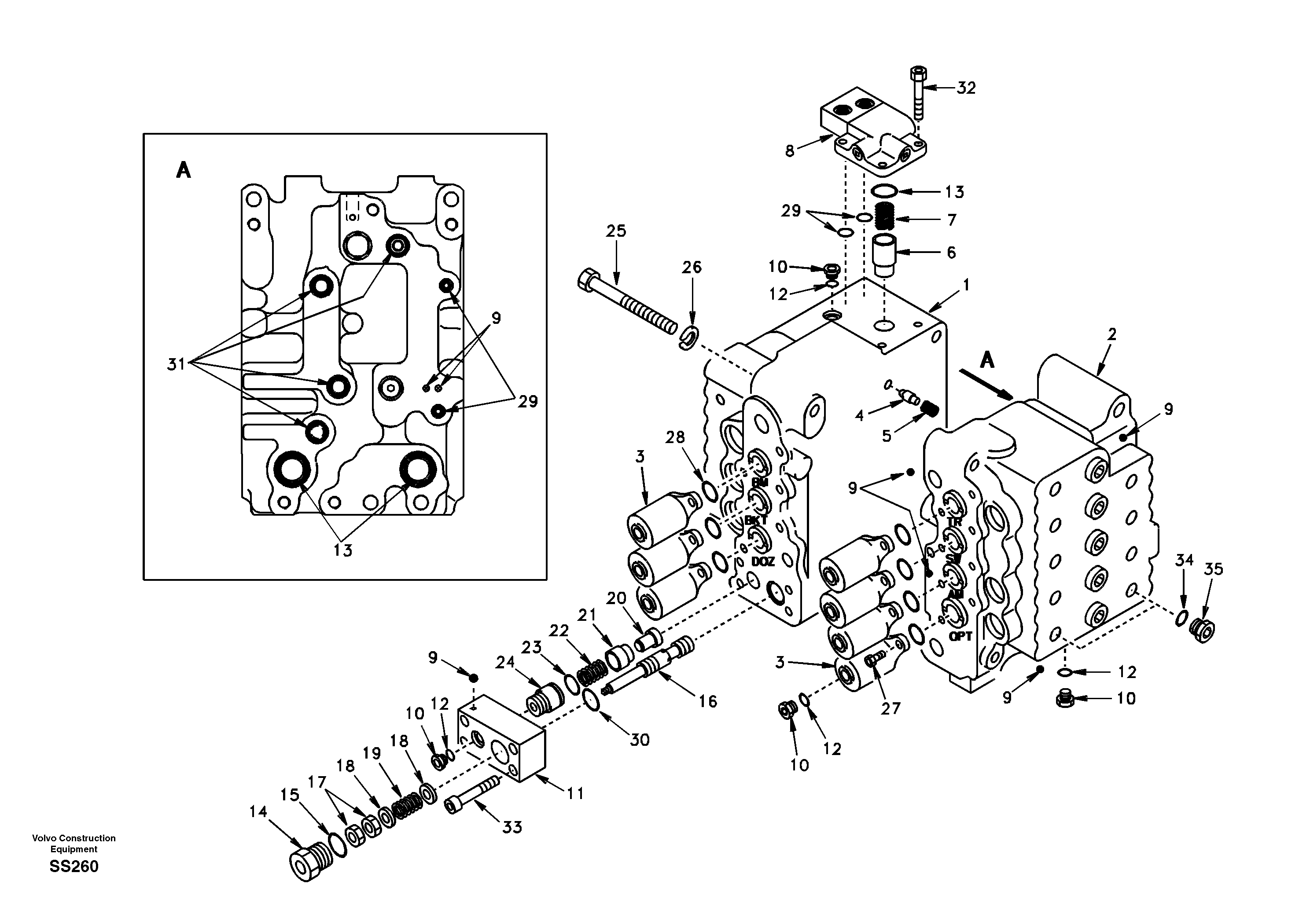 Control valve with fitting parts. — volvo parts diagram