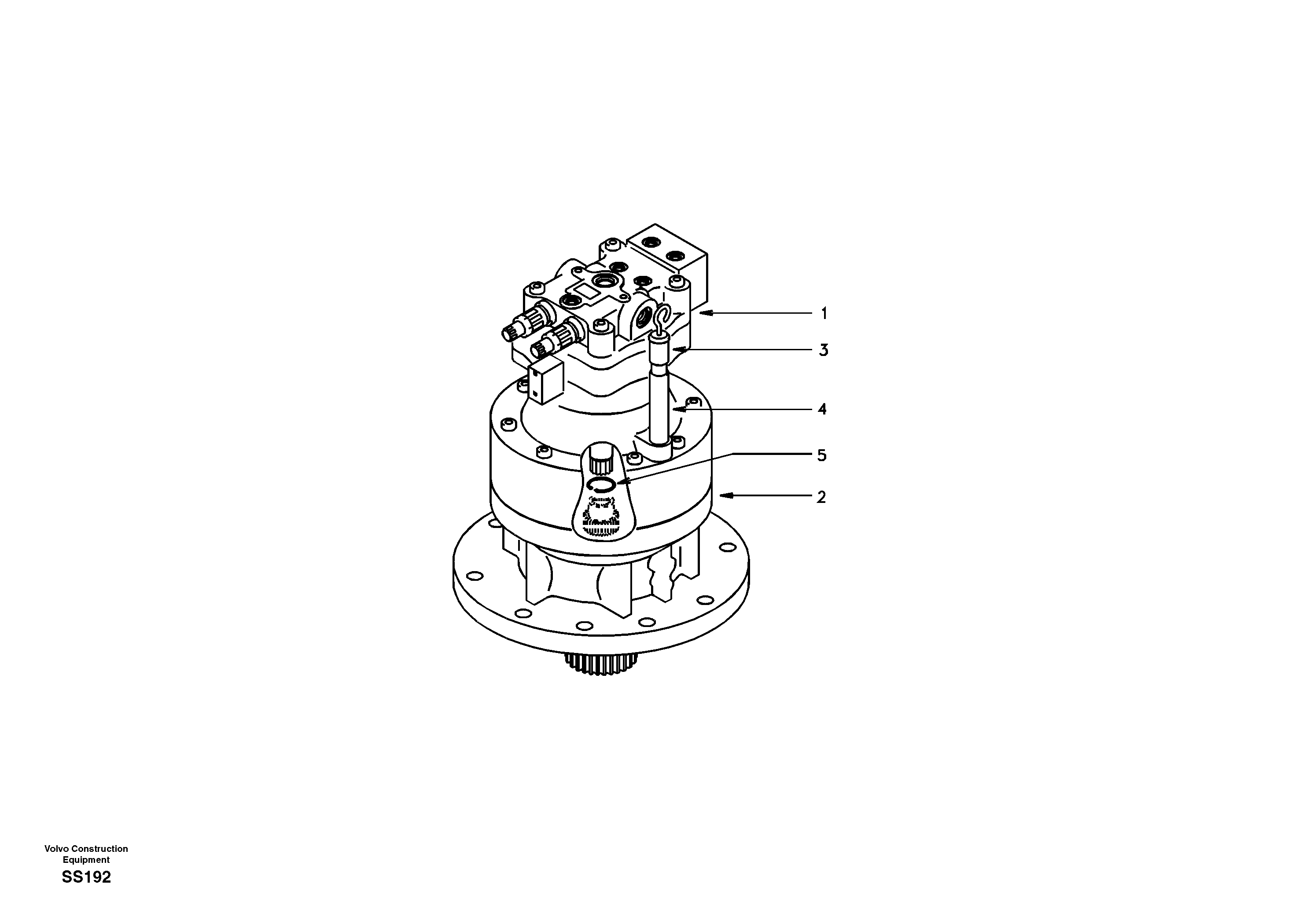 Swing motor with mounting parts — volvo parts diagram