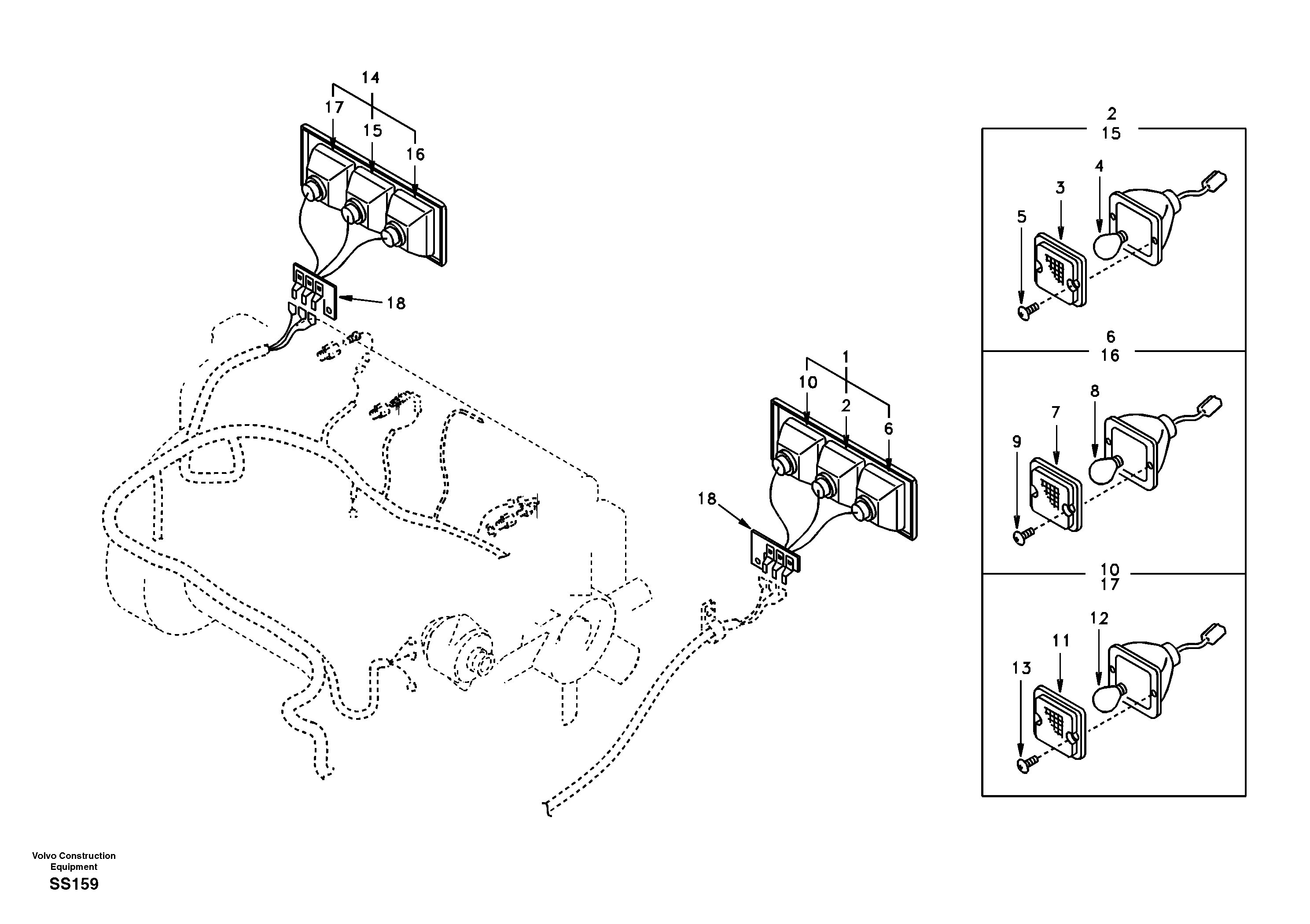 Lighting, rear — volvo parts diagram