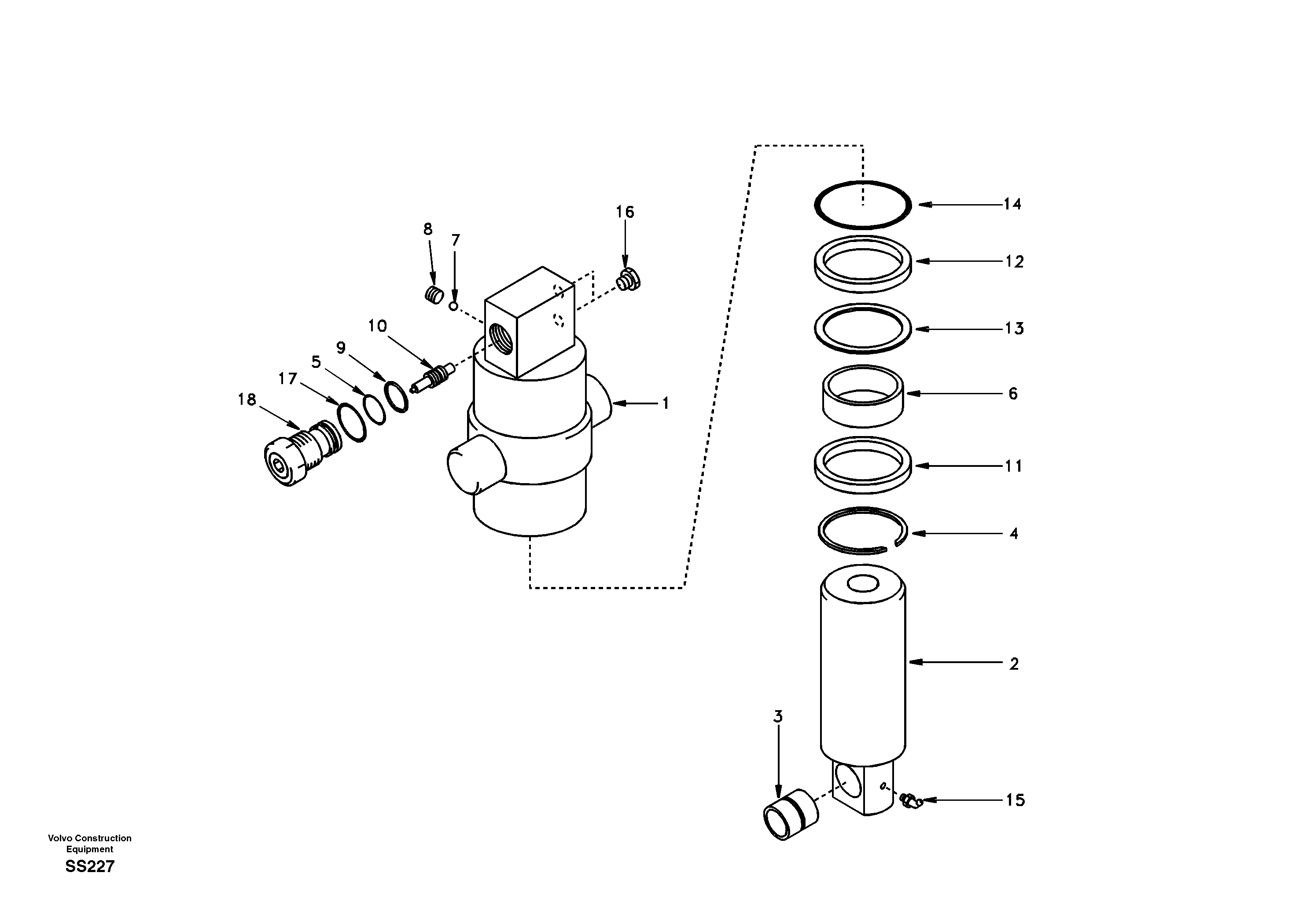 Axle locking cylinder — volvo parts diagram