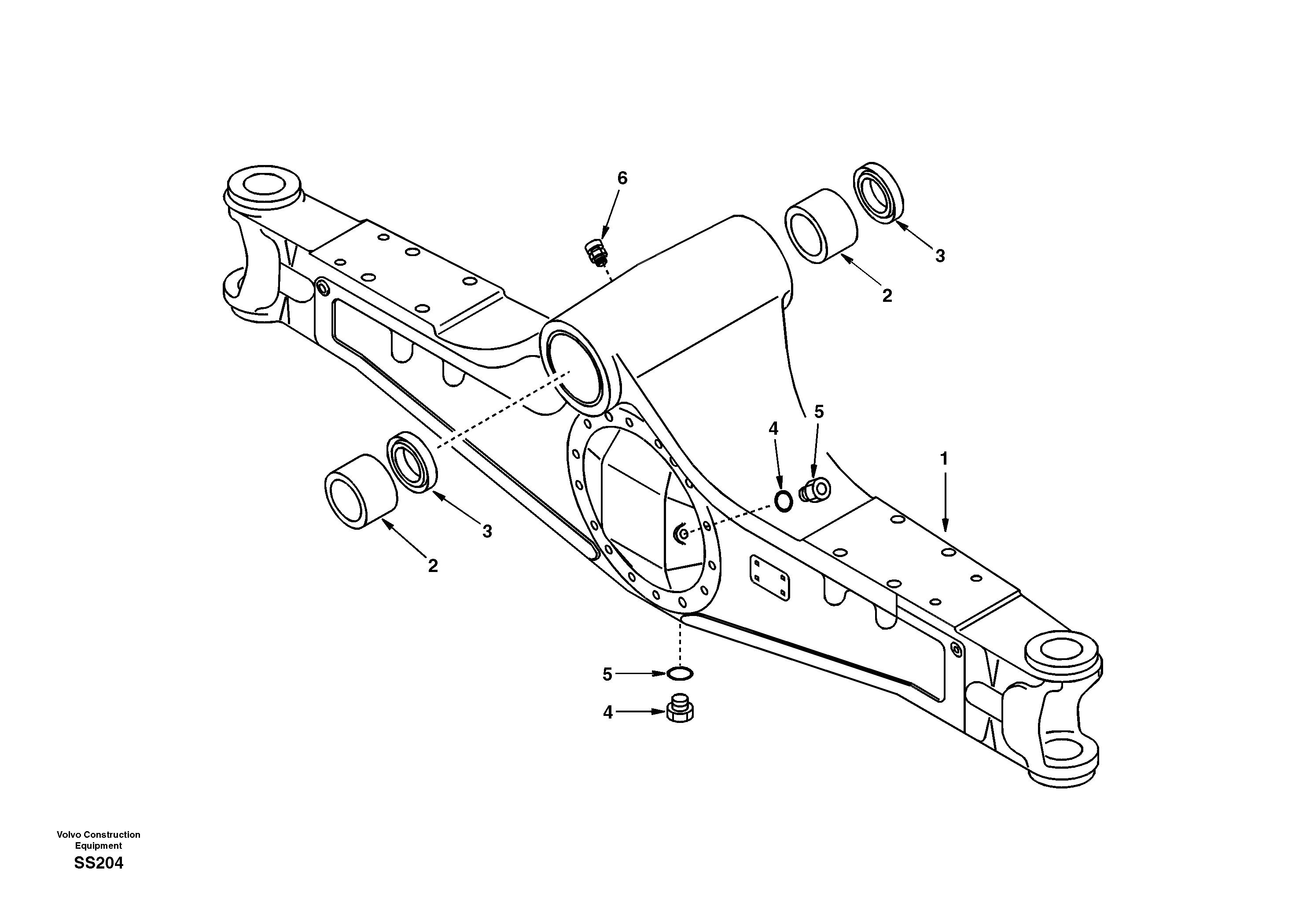 Housing, front axle — volvo parts diagram