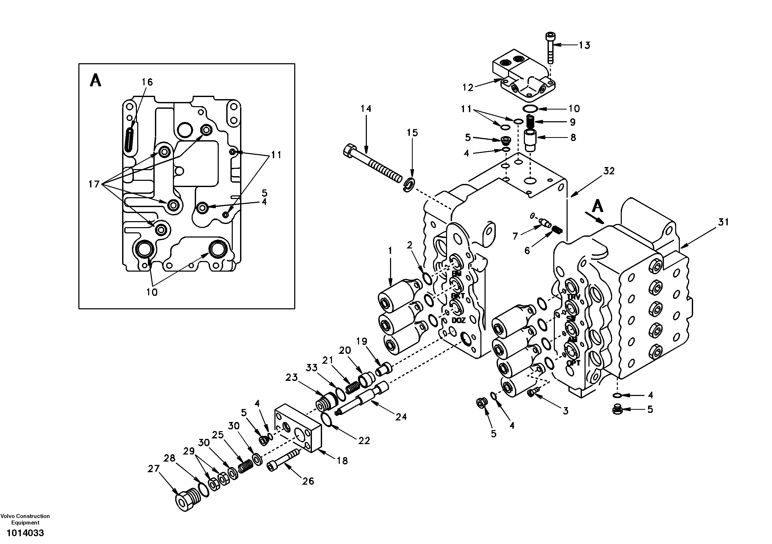 Control valve with fitting parts. — volvo parts diagram