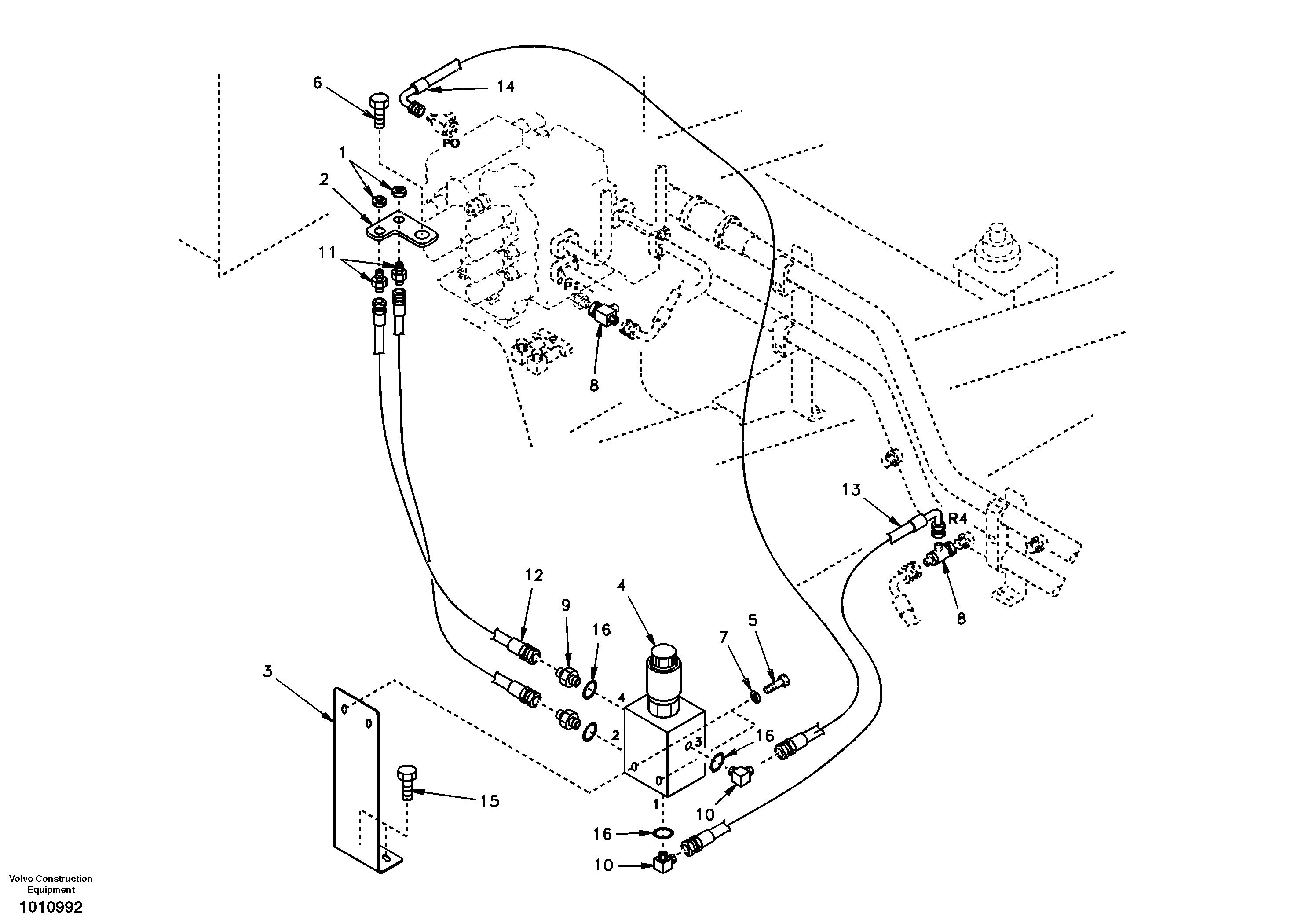Quickfit and rotator hydraulic SER NO 3409- — volvo parts diagram