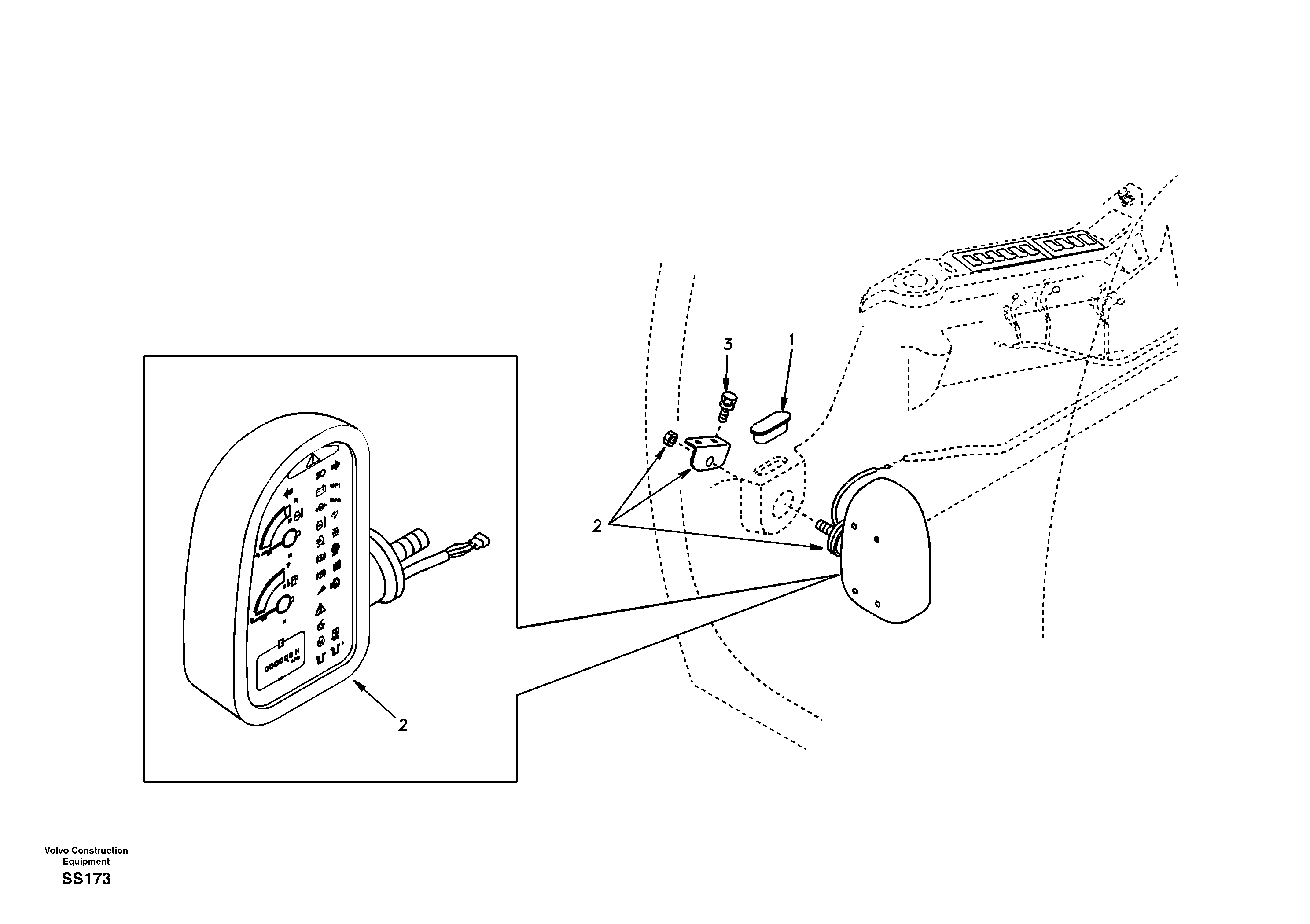 Instrument panel, warning unit and information unit — volvo parts diagram