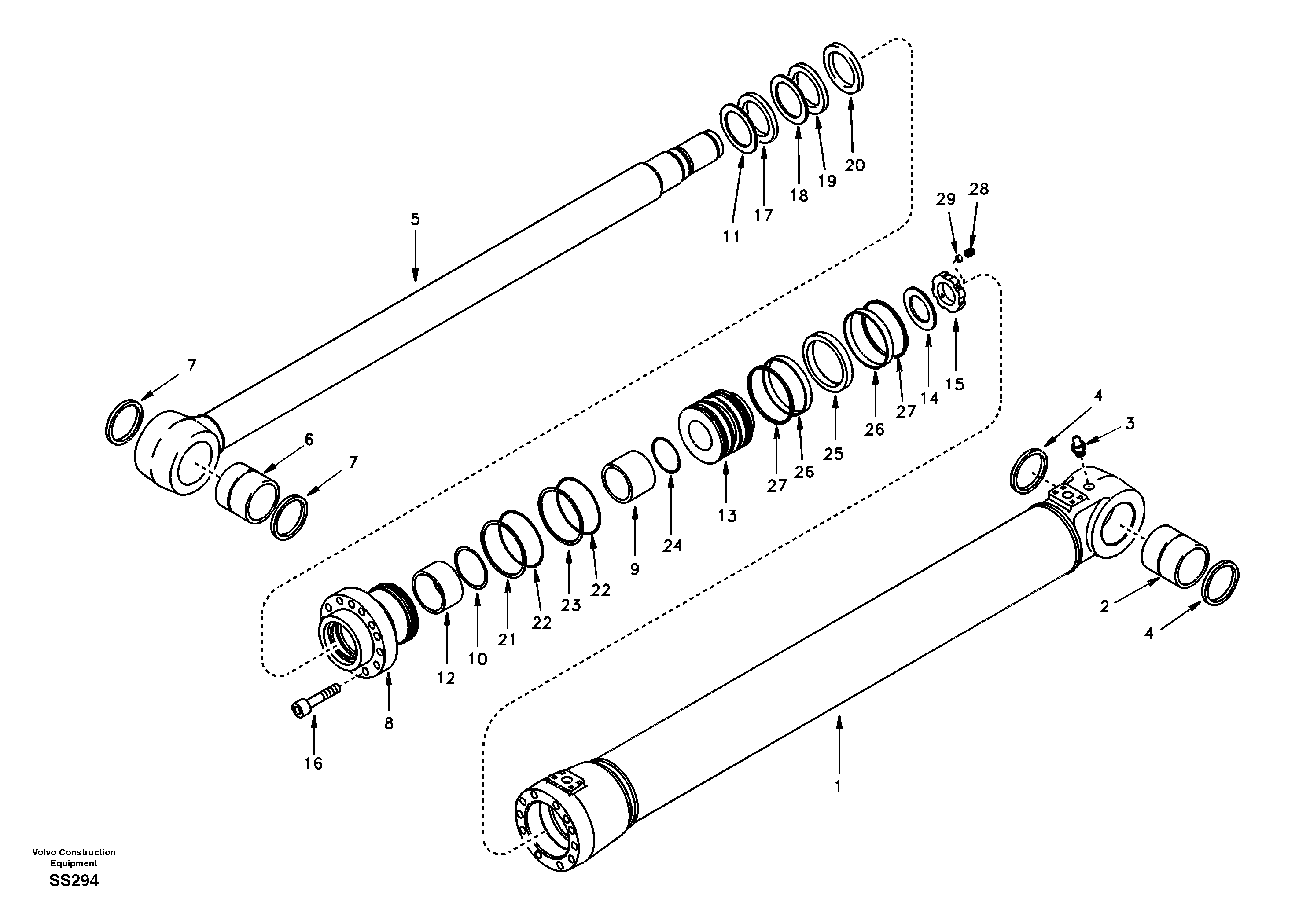 Boom cylinder — volvo parts diagram