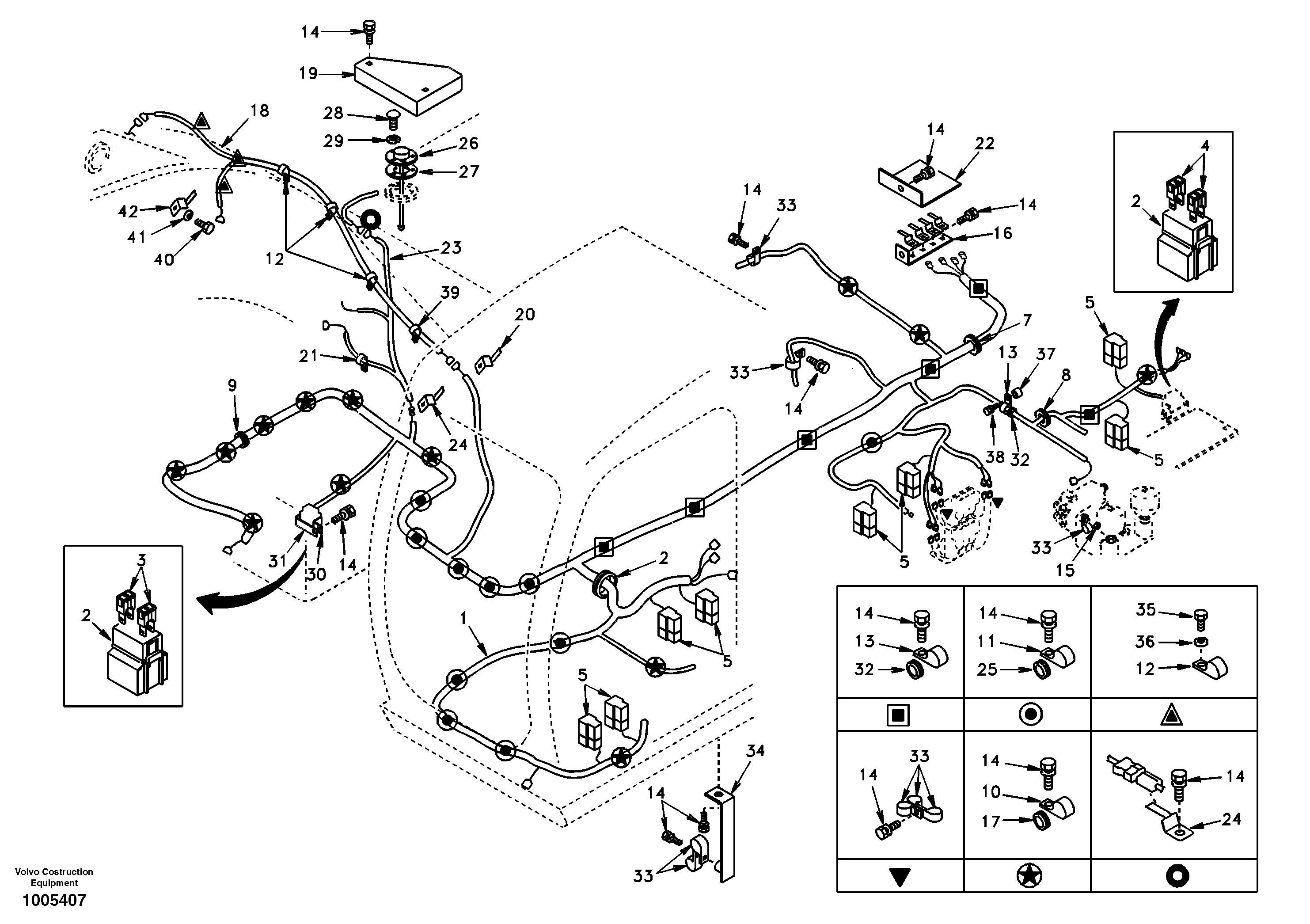 Cable and wire harness, main — volvo parts diagram