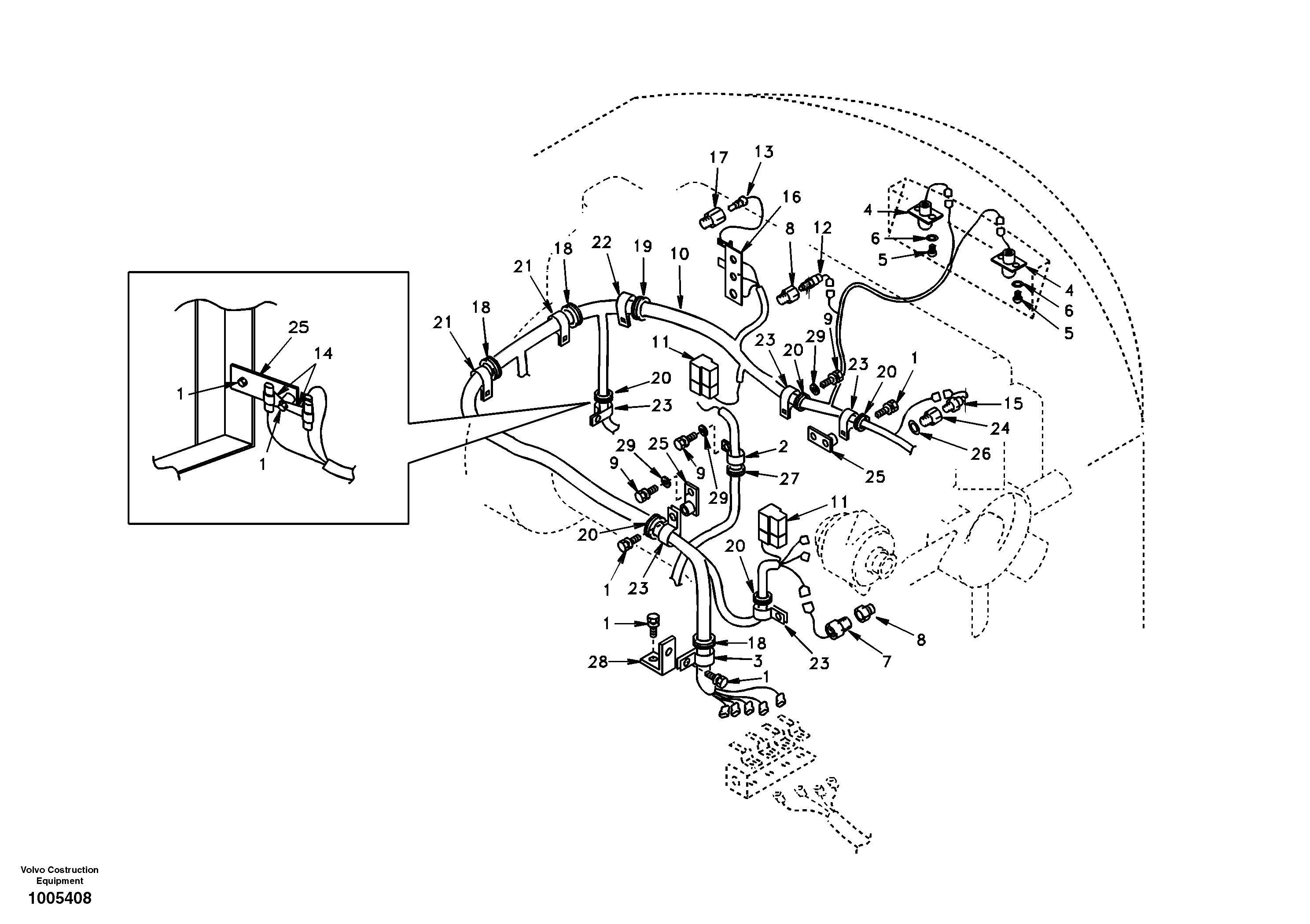 Cable harness, engine — volvo parts diagram