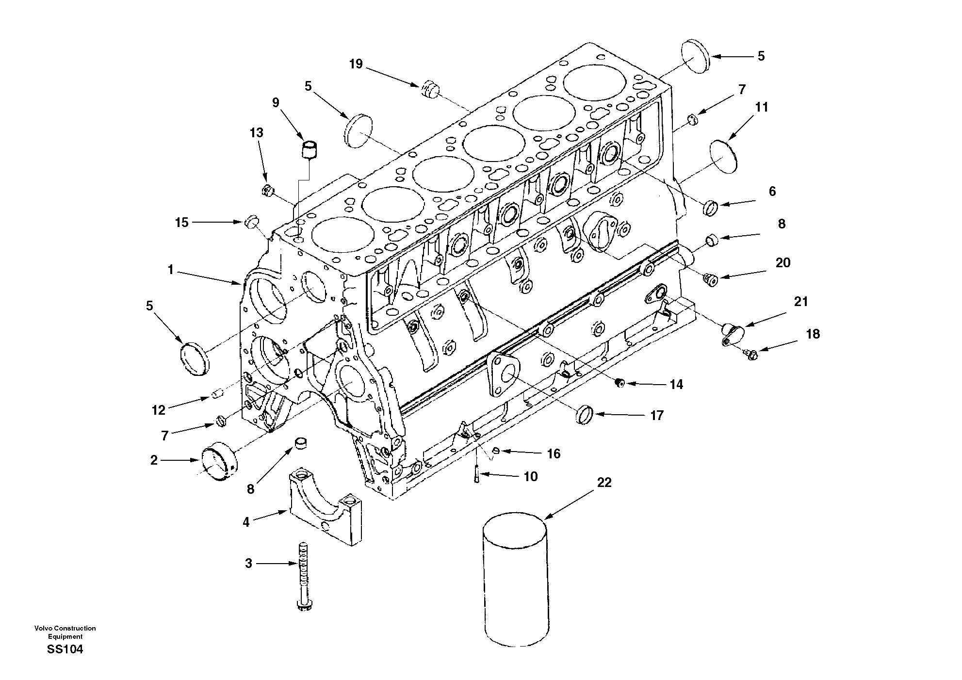 Cylinder block — volvo parts diagram