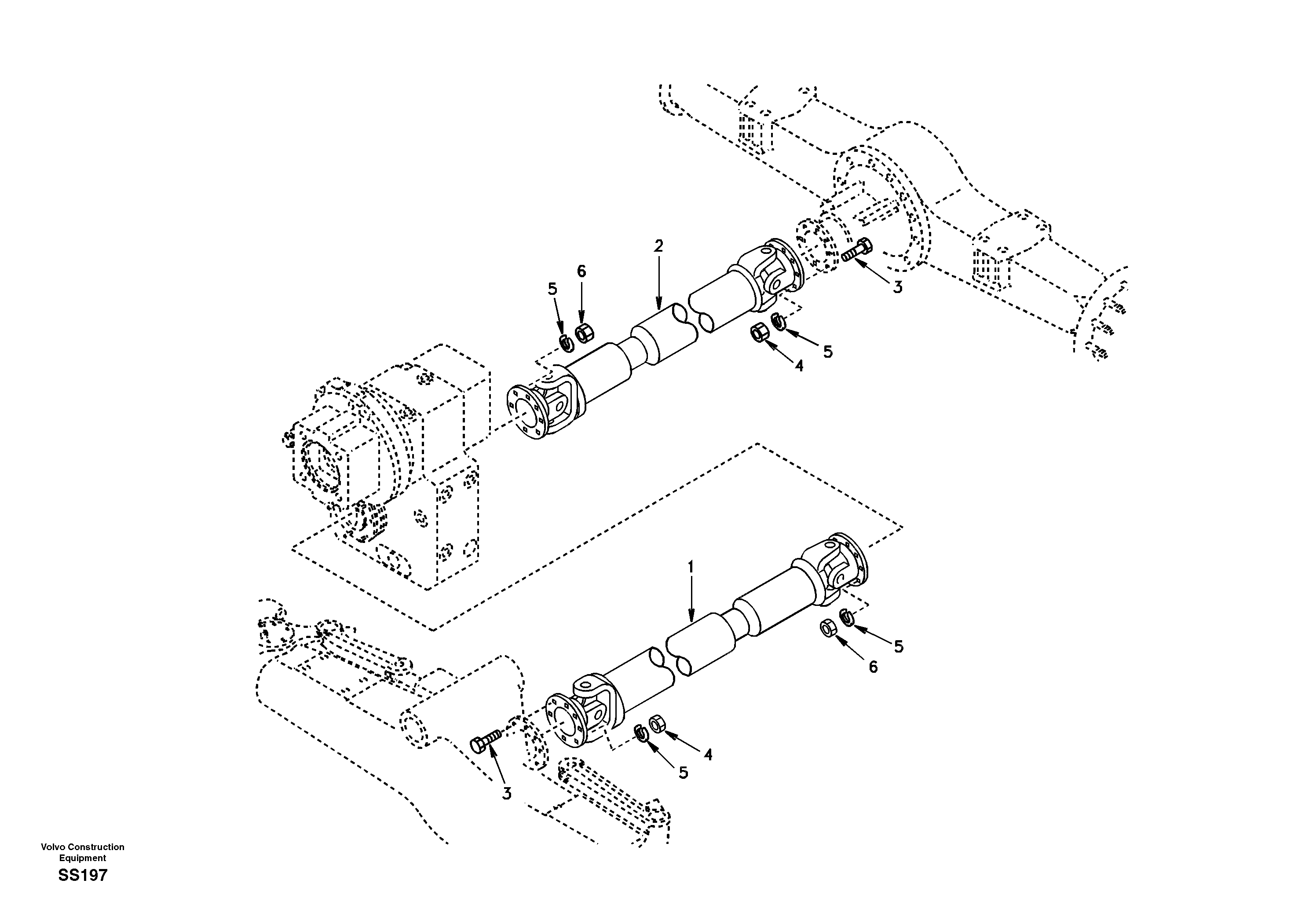 Propeller shaft, mounting — volvo parts diagram