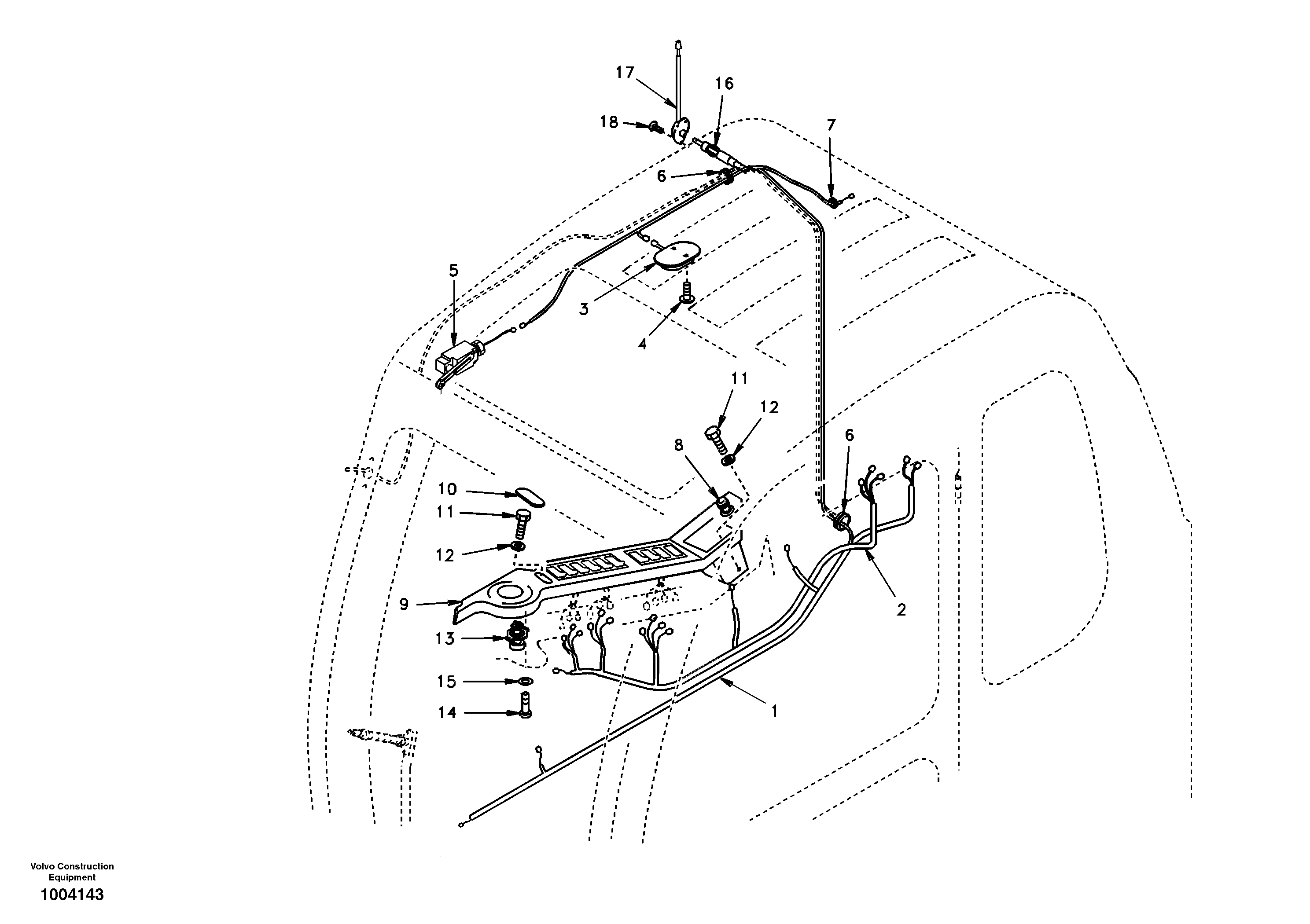Cable harnesses, cab — volvo parts diagram