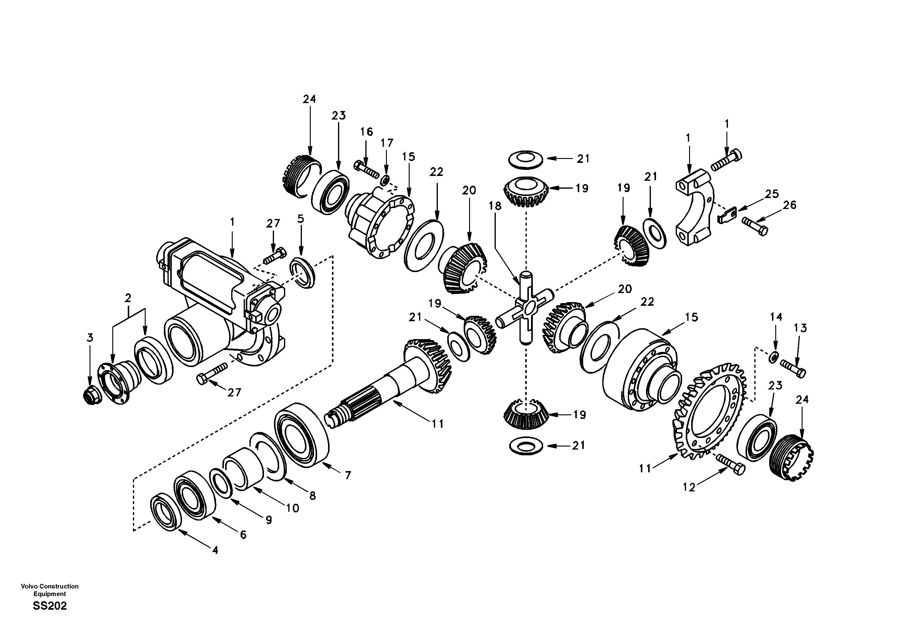 Differential , front axle — volvo parts diagram