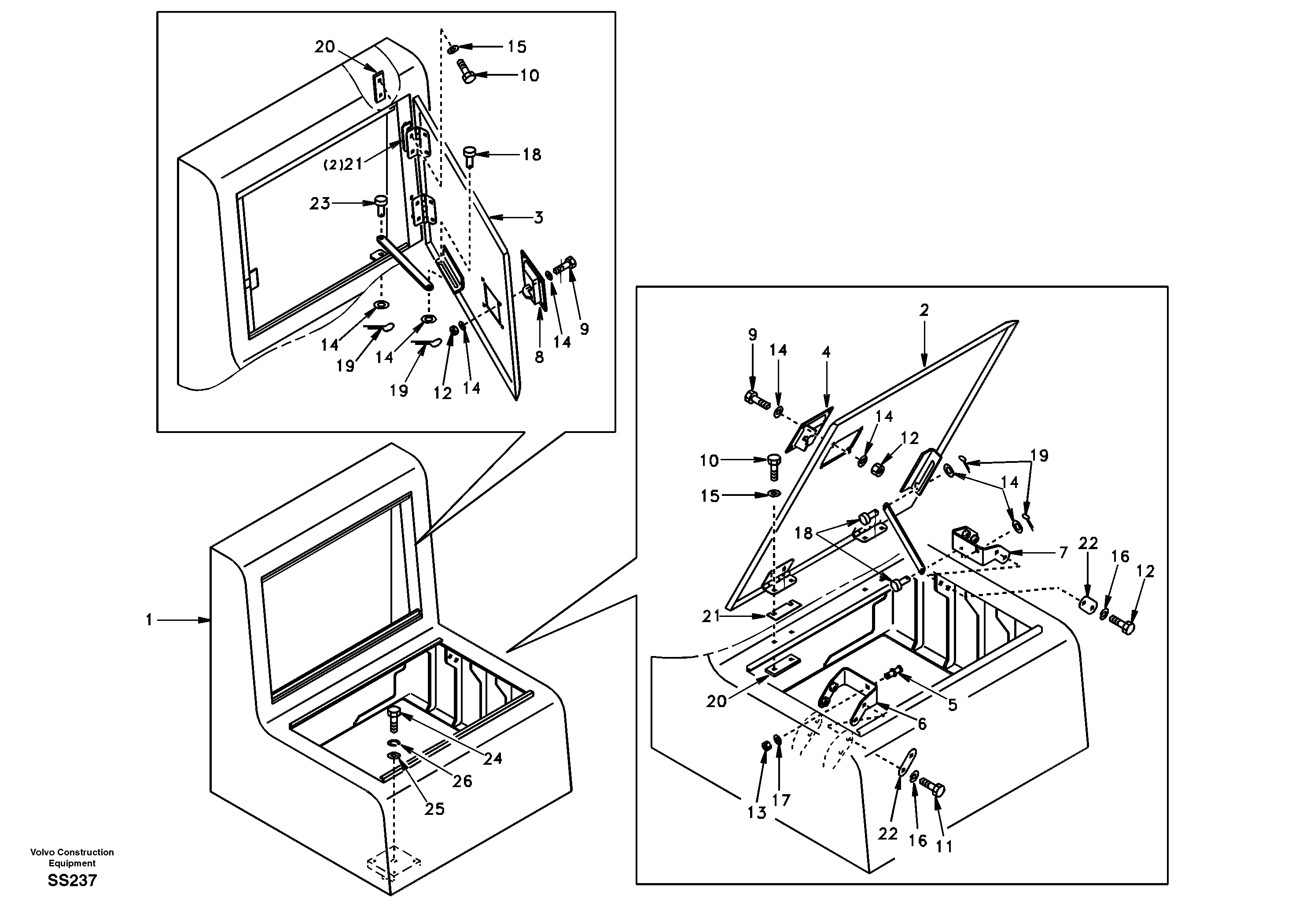 Tool box, cowl — volvo parts diagram