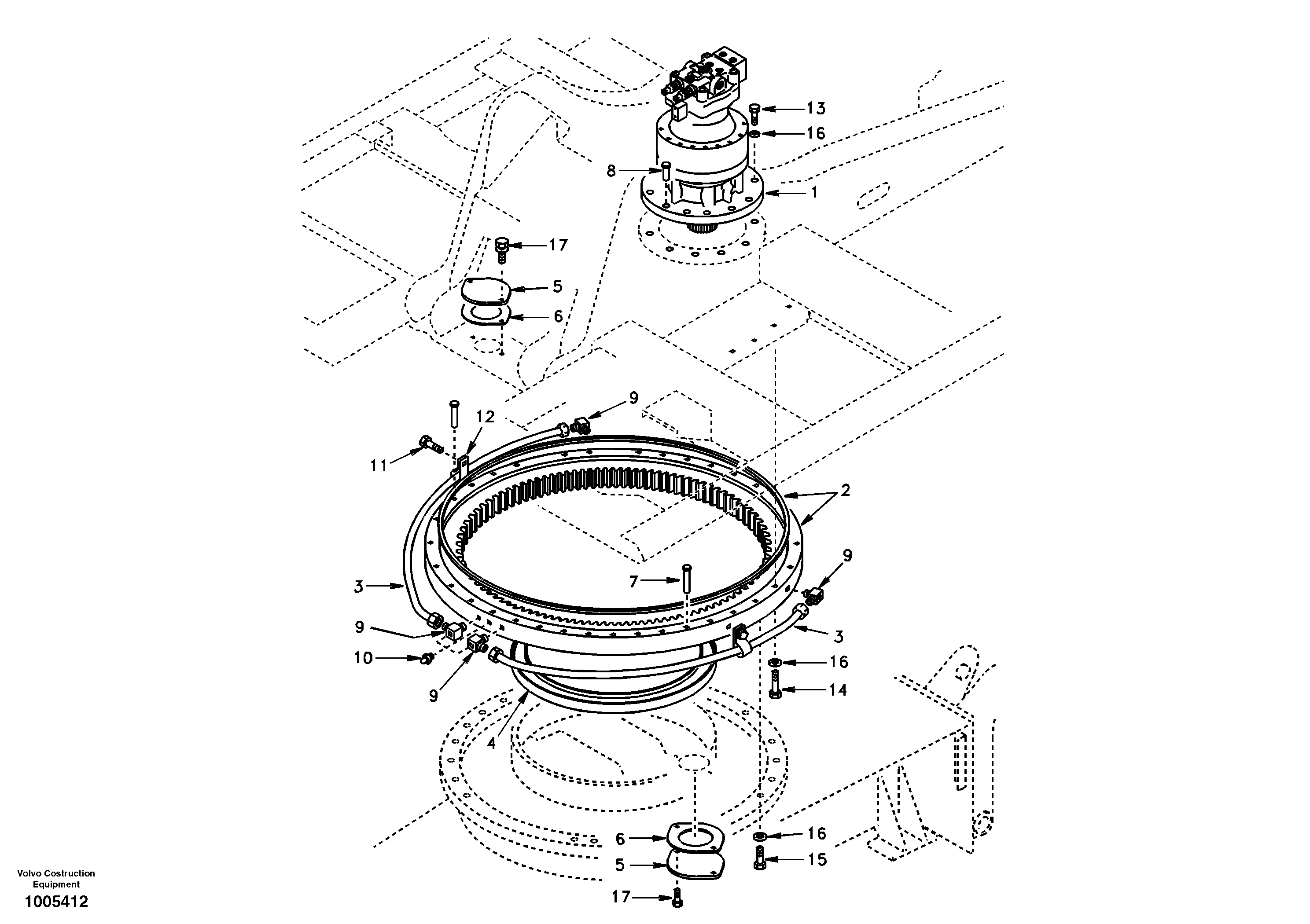 Swing system — volvo parts diagram