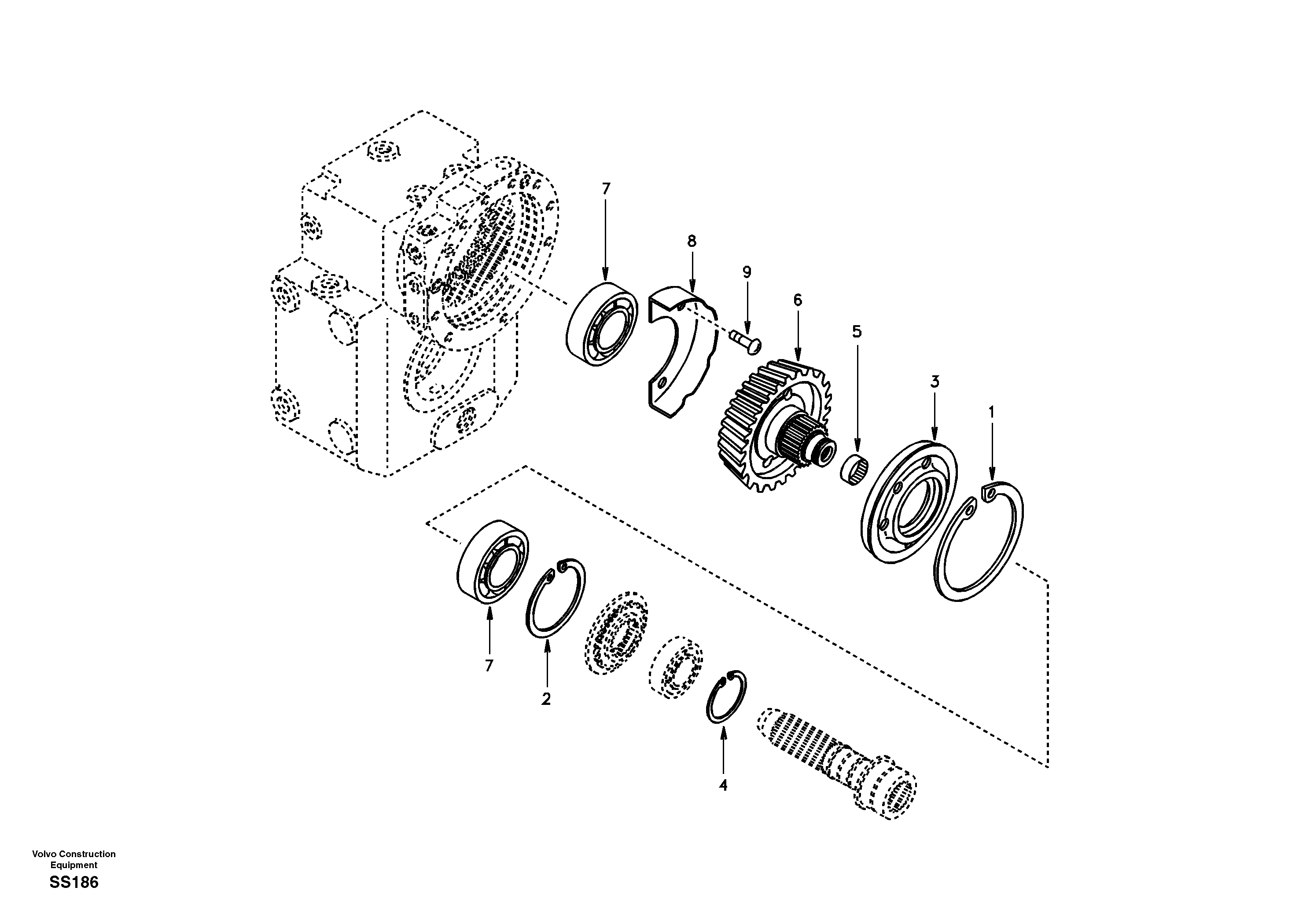 Spur gear drive — volvo parts diagram