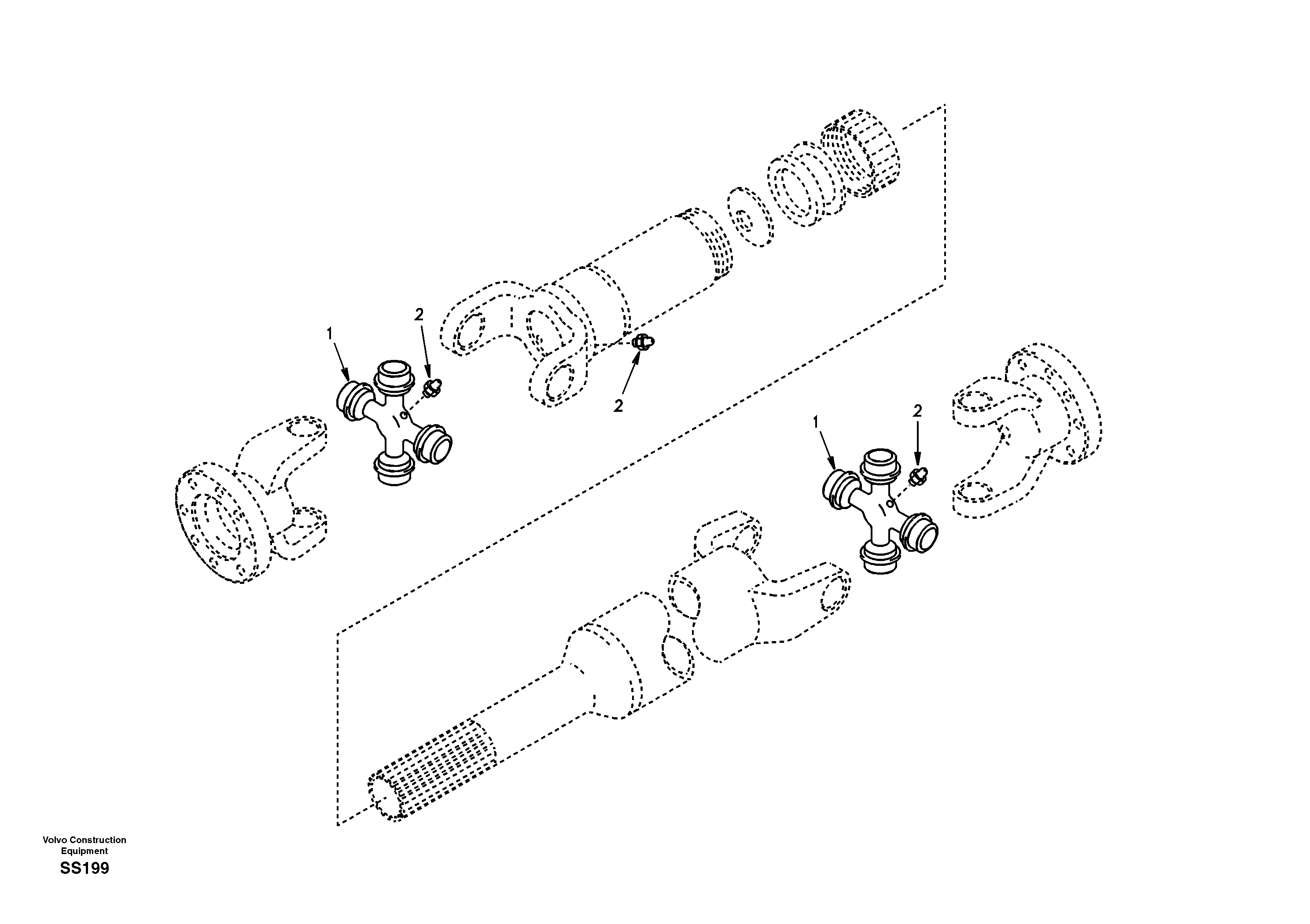 Propeller shaft, rear — volvo parts diagram