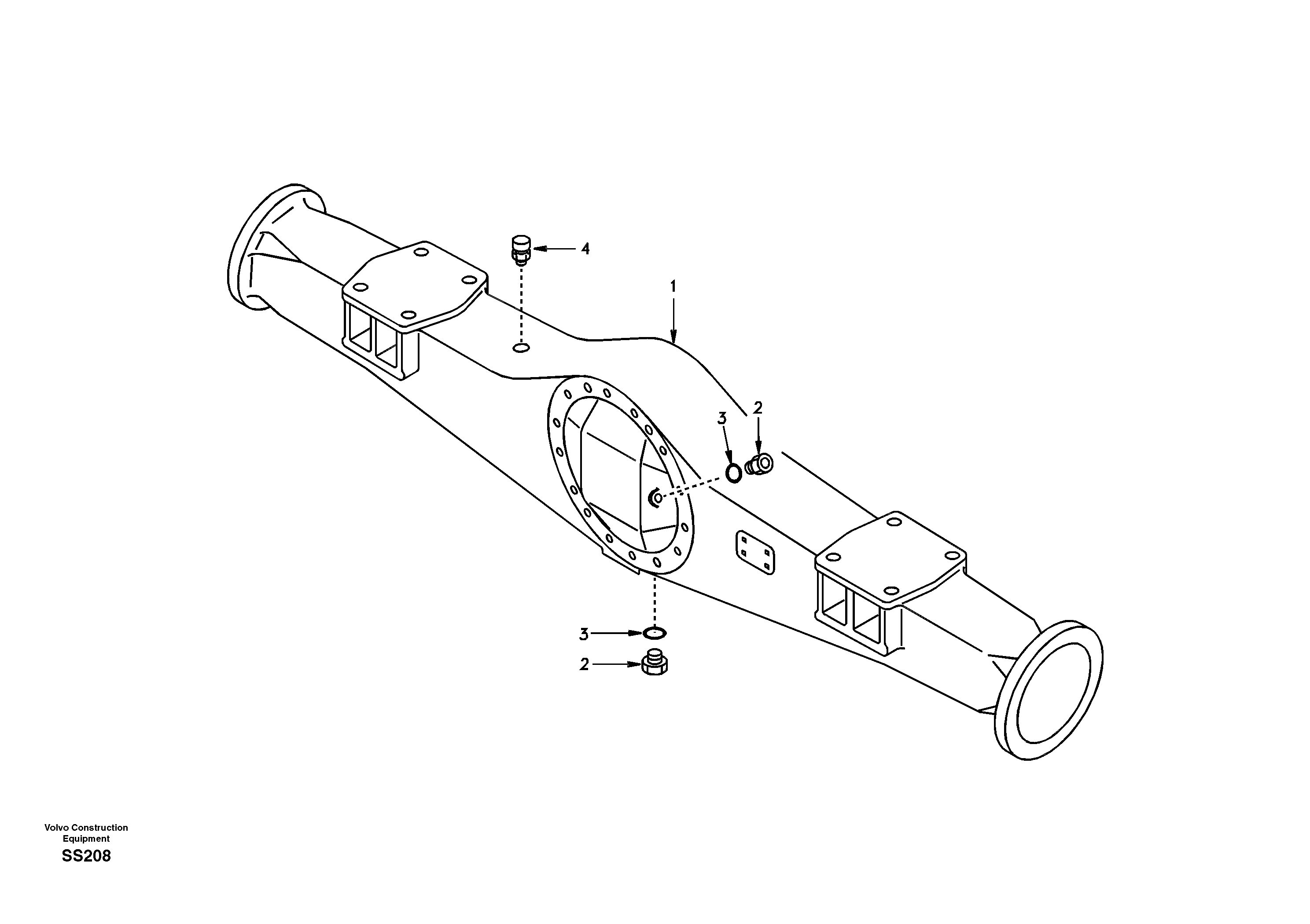 Housing, rear axle — volvo parts diagram