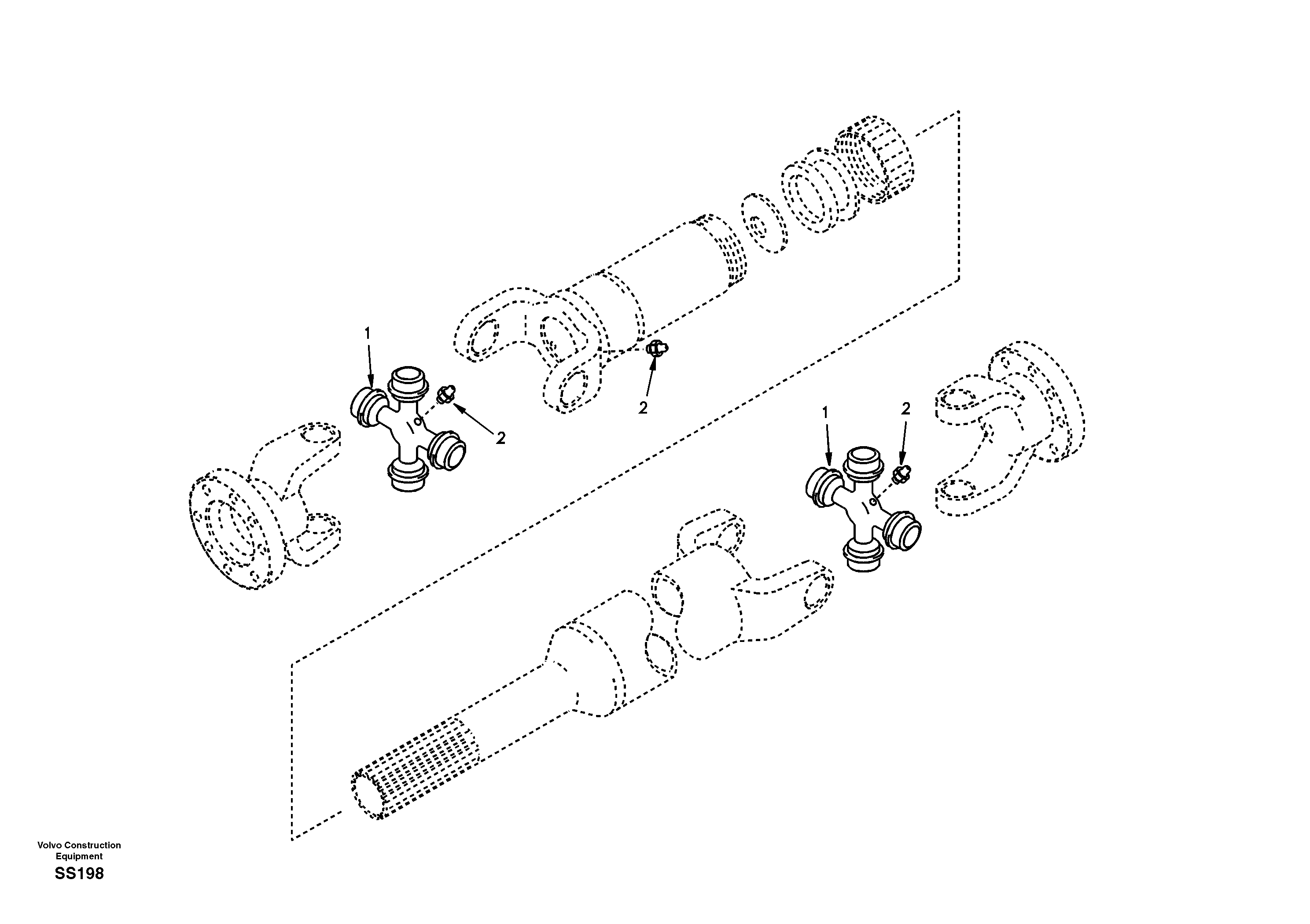 Propeller shaft, front — volvo parts diagram