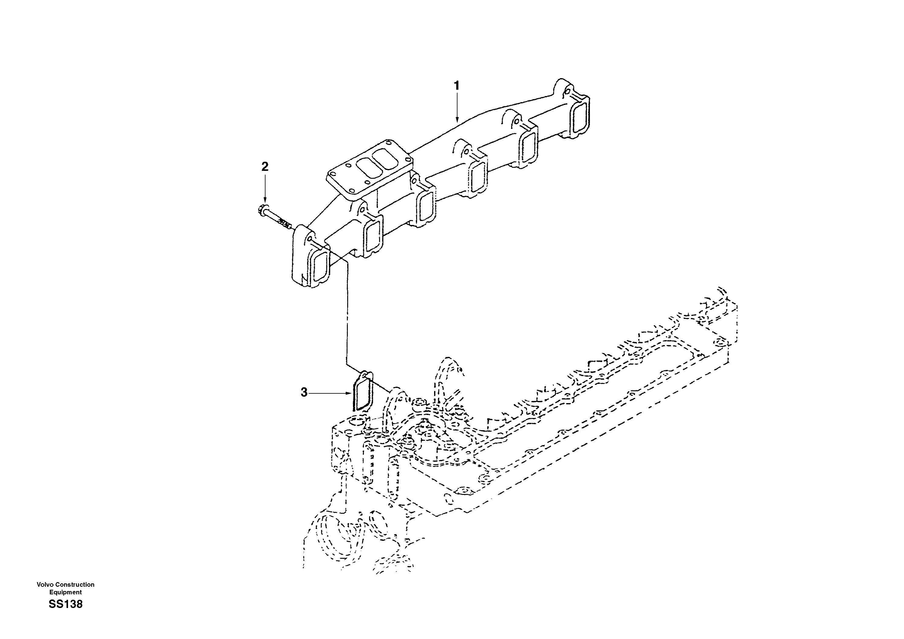 Exhaust manifold — volvo parts diagram