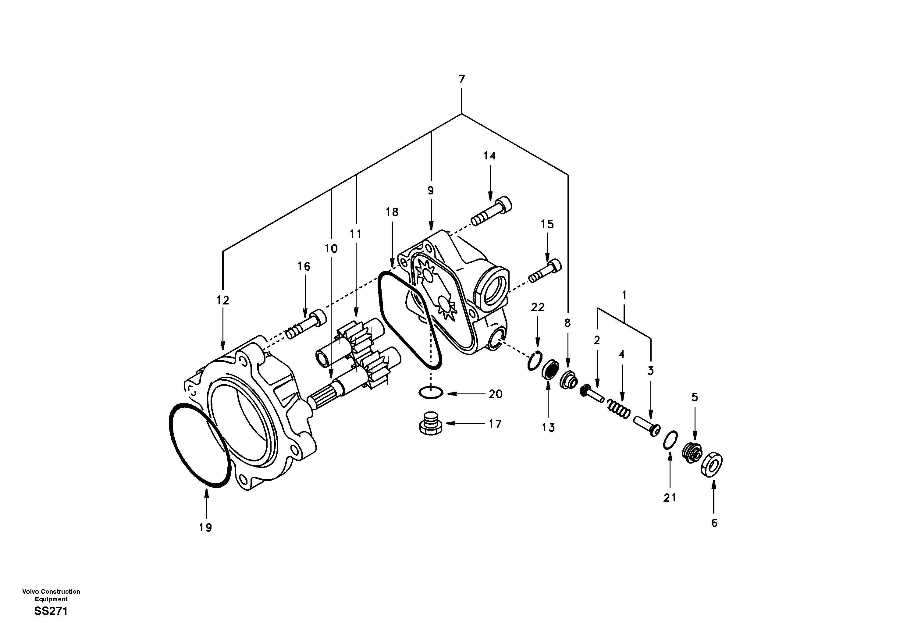 Hydraulic gear pump — volvo parts diagram