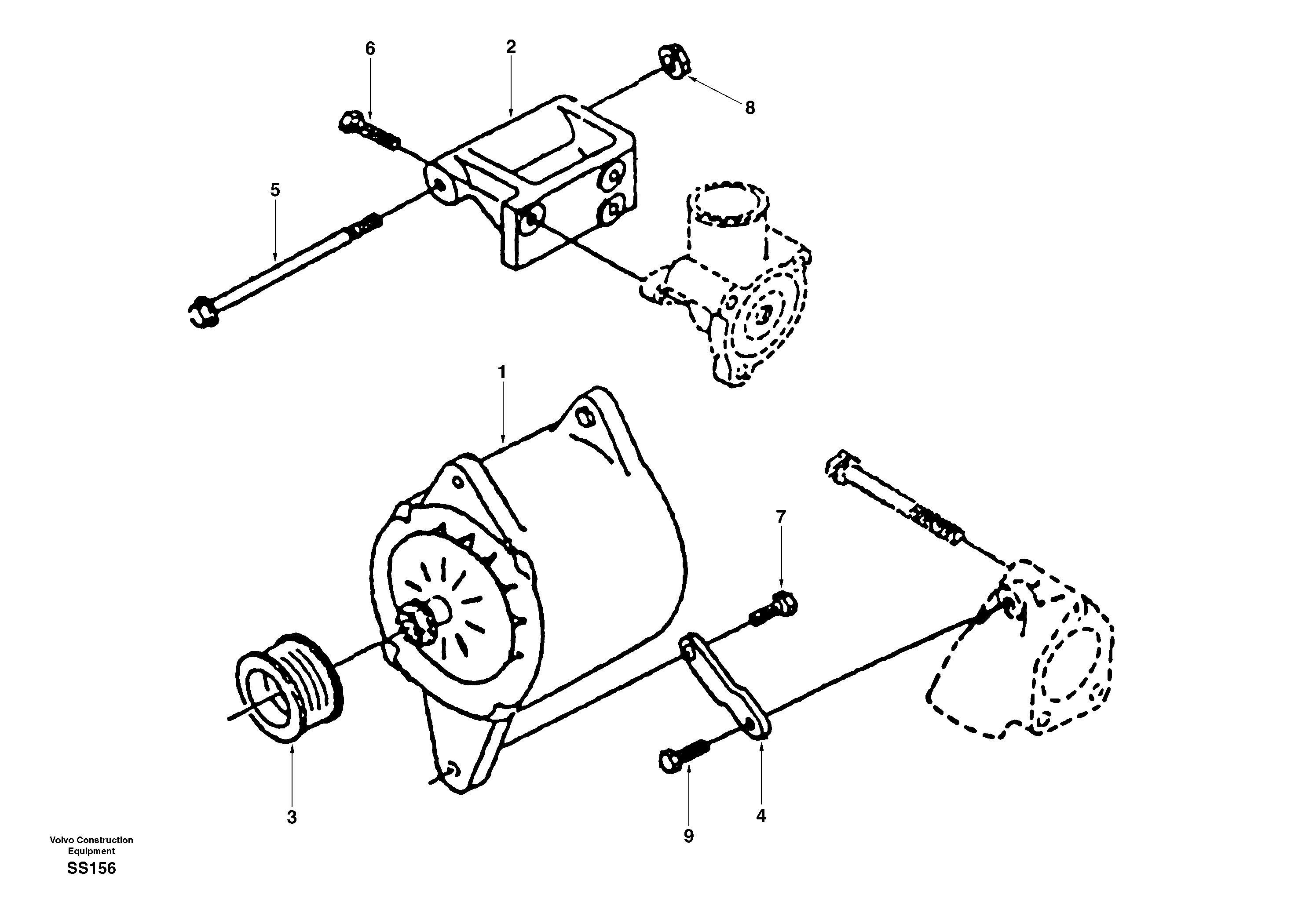 Alternator with assembling details — volvo parts diagram